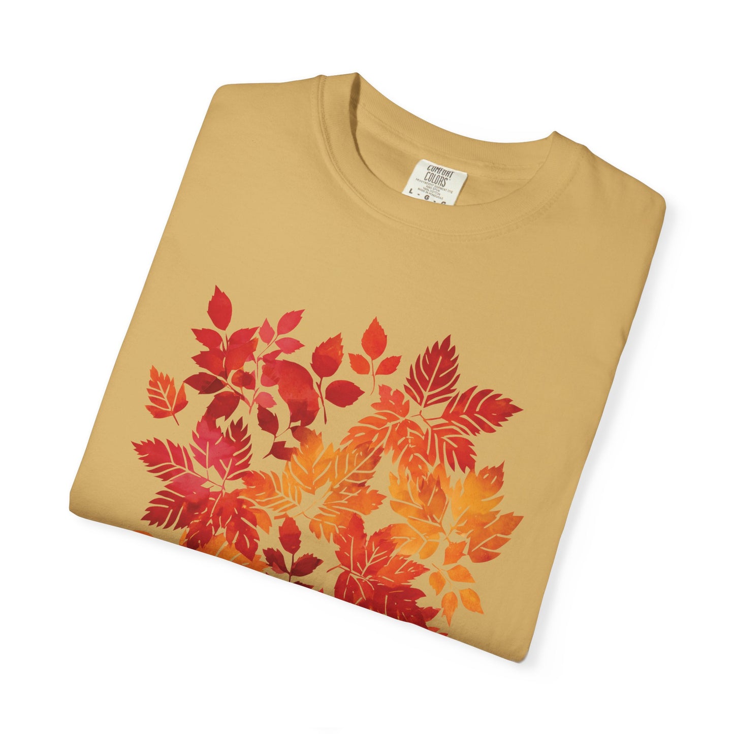 Comfort Colors Autumn Leaves Garment-Dyed T-shirt, Cozy Fall Golden Leaves Tee, Pumpkin Patch Vibes, Thanksgiving Gathering Vibrant Autumn