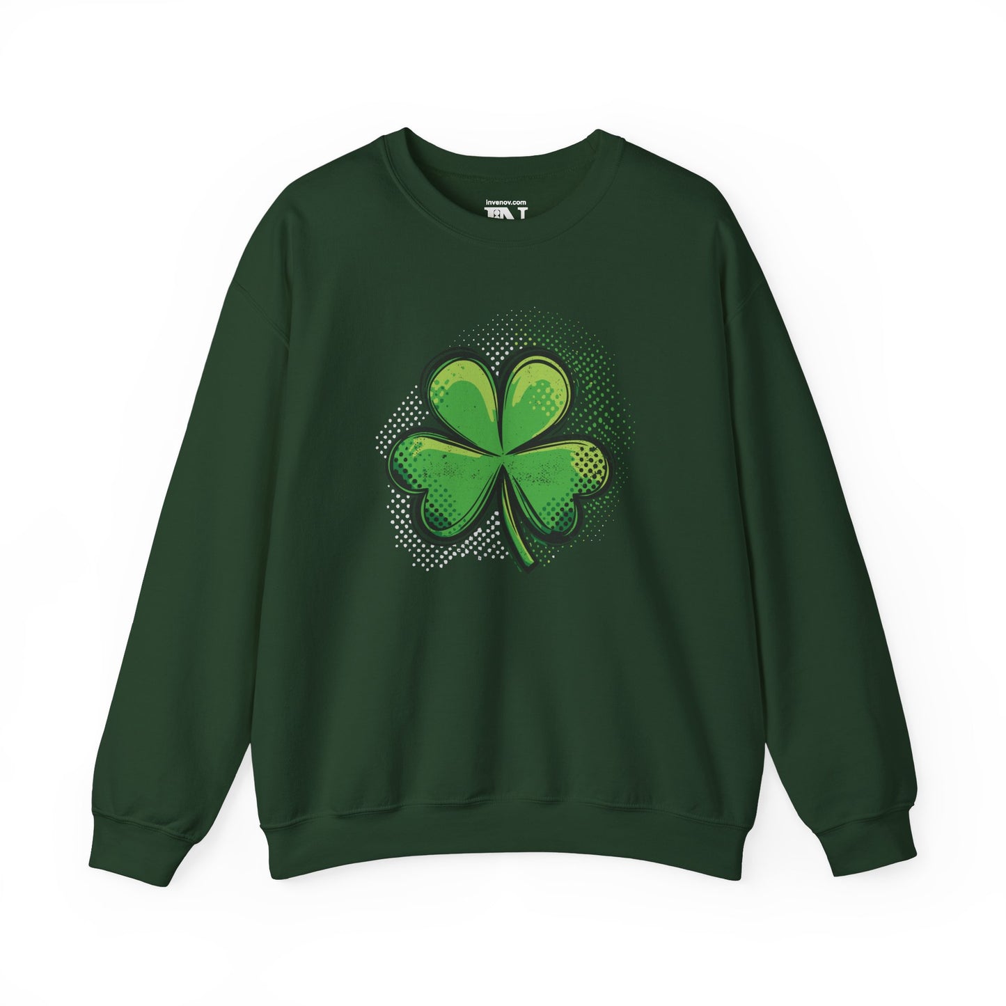 Green Shamrock Crewneck Sweatshirt, St Patrick's Day Irish Pride Gift, Lucky Charm Top, Trendy Holiday Apparel, Casual Outfits