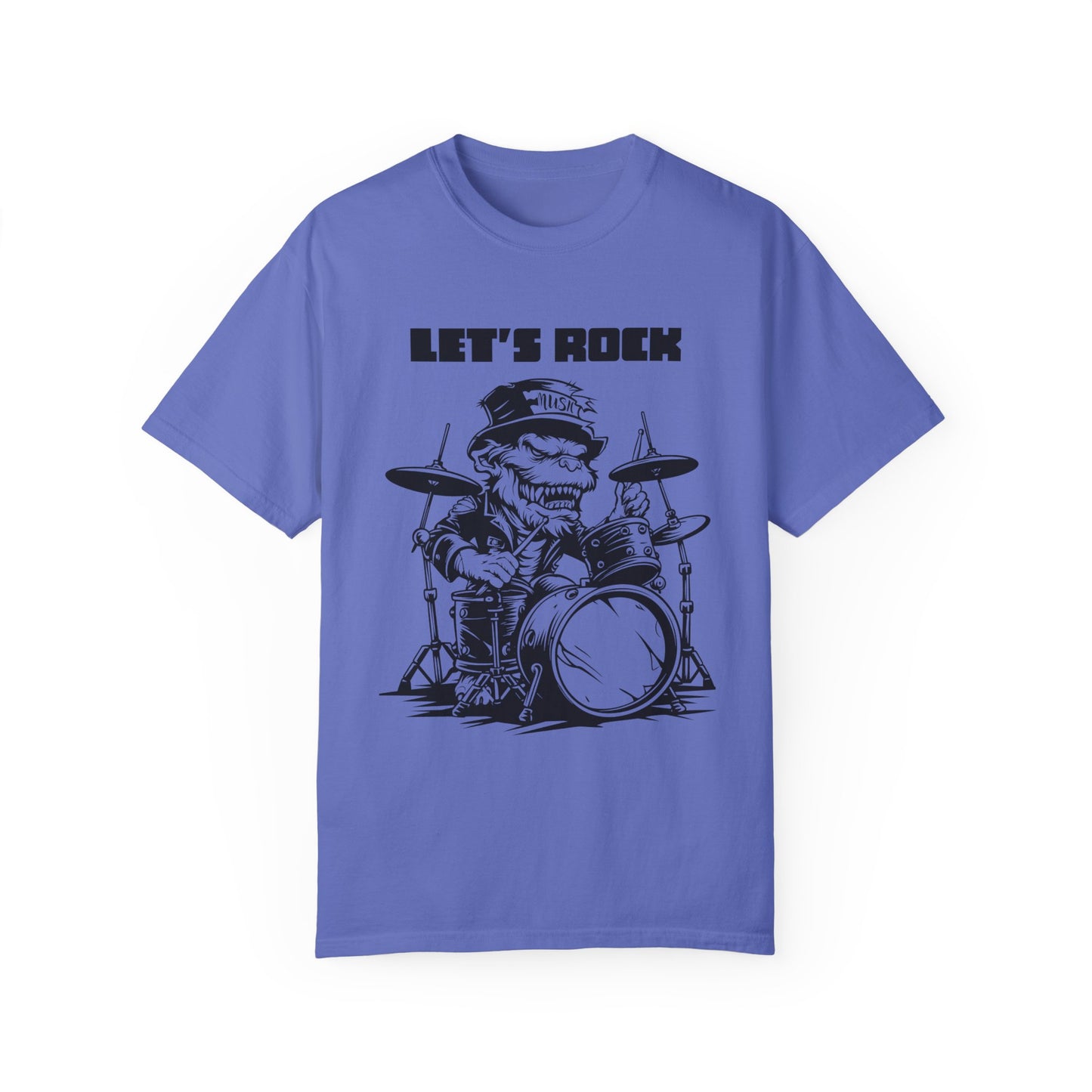 Comfort Colors Music Shirt, Music Party Shirt, Music Festival T-Shirt, Dog plays Drum Set Shirt, Funny Dog Shirt, Pet Lover Shirt, Music Tee