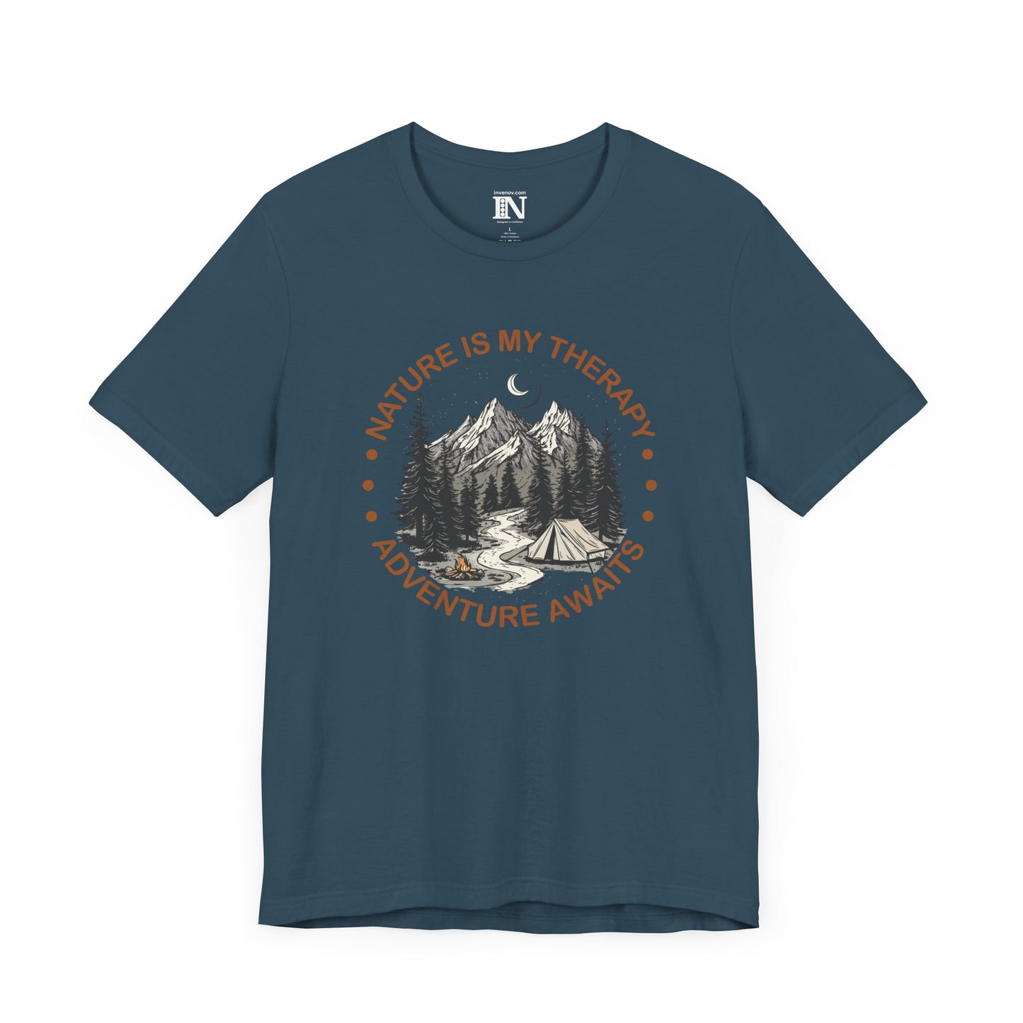 Mountain Adventure T-Shirt, Nature is My Therapy, Outdoor Campsite Tee, Hiking Shirt, Adventure Awaits Top, Summer Explore Shirt