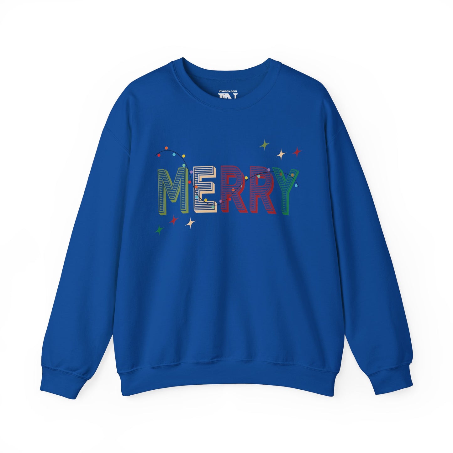 Christmas Light 'MERRY' Sweatshirt, Holiday Season Jumper, Festive Cozy Pullover, Xmas Crewneck, Winter Gift, Merry Christmas Sweater