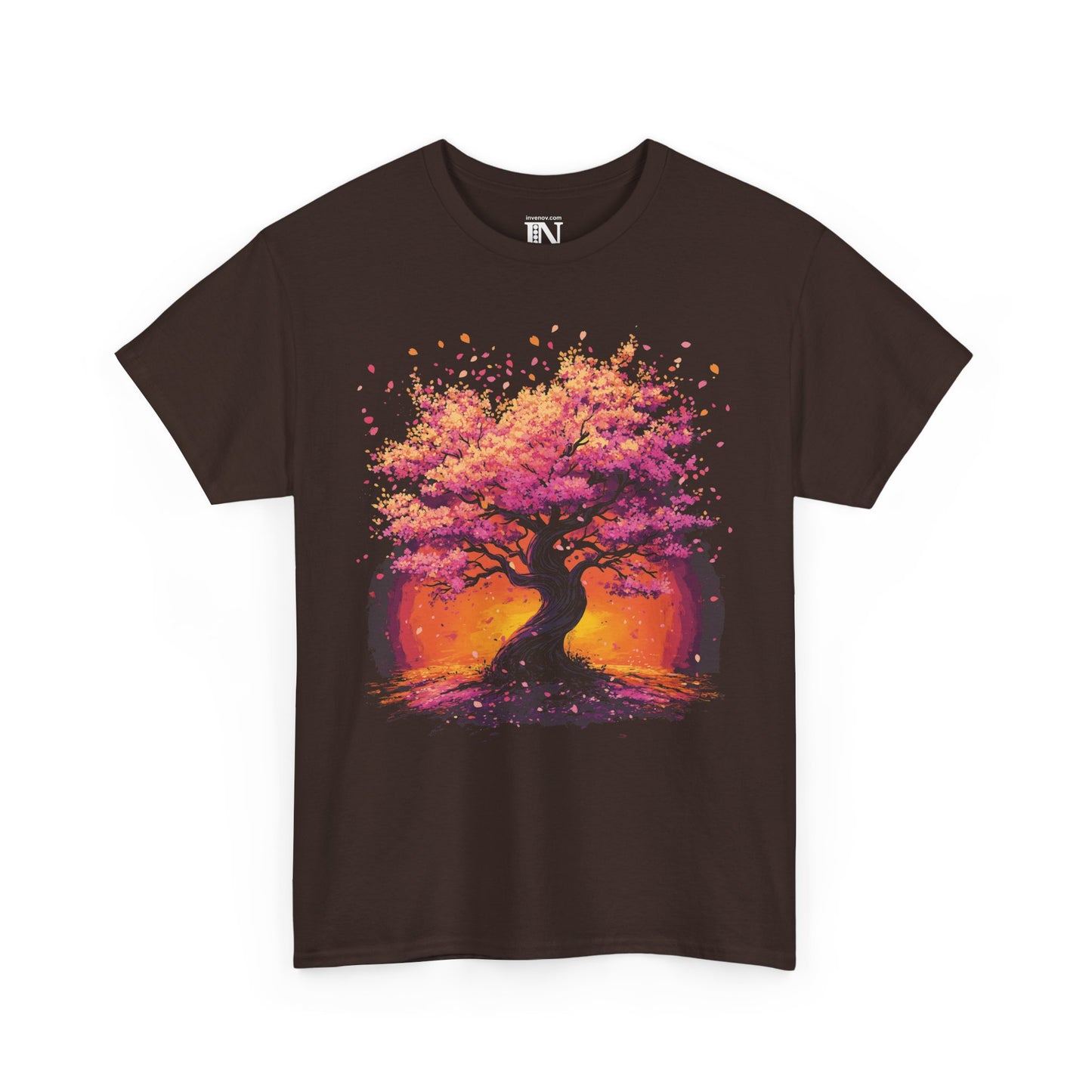 Cherry Blossom Tree T-Shirt, Japanese Floral Sunset Tee, Nature Lover Gift, Artistic Graphic Top, Sakura Flower Shirt, Japan Lover Shirt
