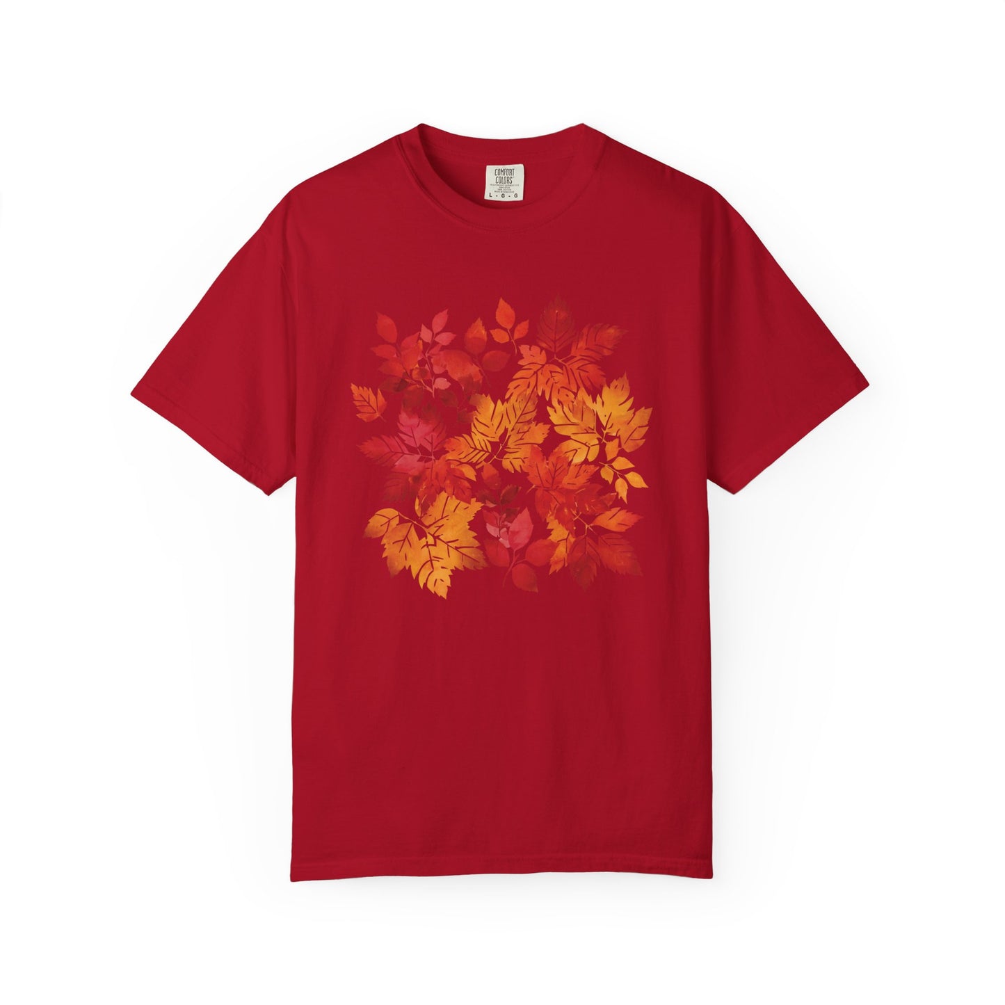 Comfort Colors Autumn Leaves Garment-Dyed T-shirt, Cozy Fall Golden Leaves Tee, Pumpkin Patch Vibes, Thanksgiving Gathering Vibrant Autumn