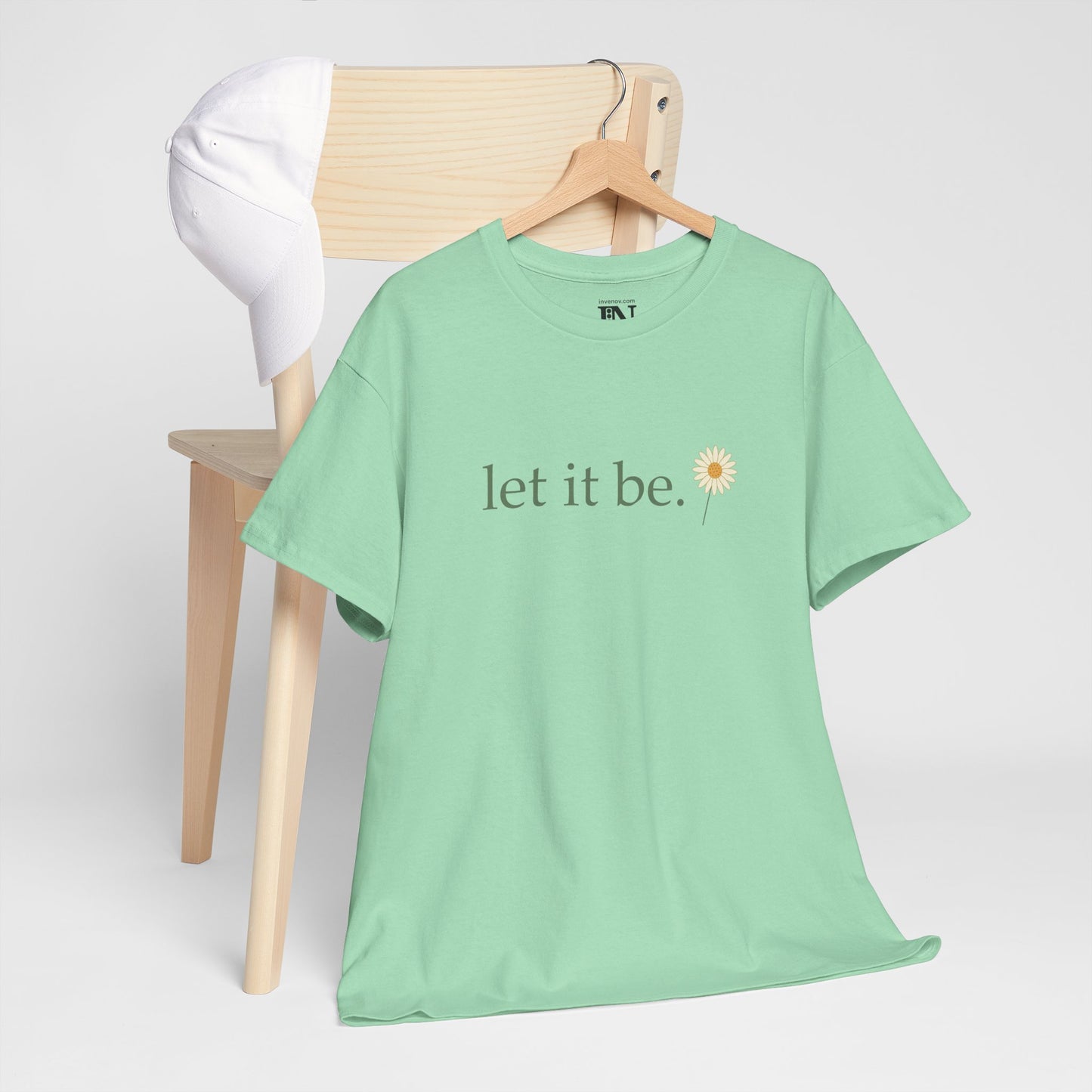 Minimalist Let It Be T-Shirt, Simple Daisy Flower Shirt, Inspirational Quote Tee, Mindfulness Shirt, Soft Vintage Style Aesthetic Shirt