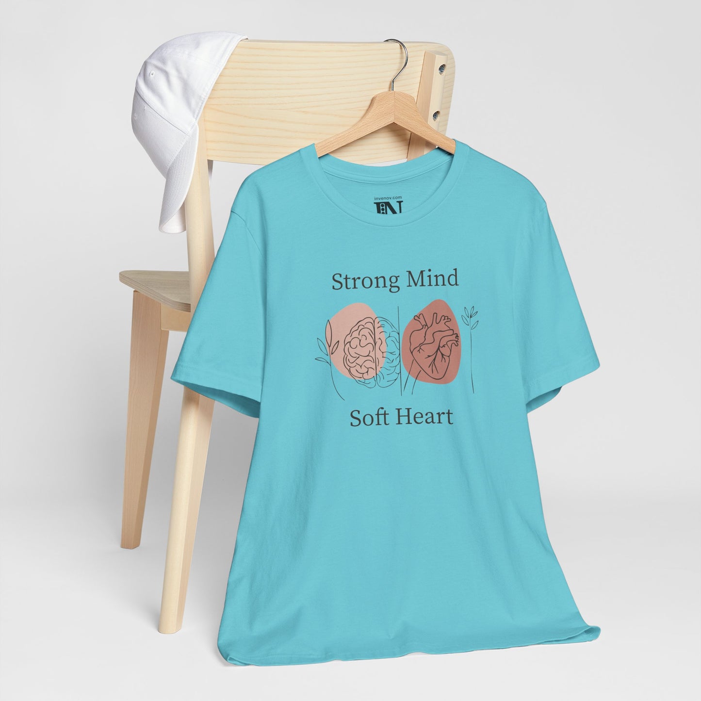 Minimalist Strong Mind Soft Heart Shirt, Inspirational Graphic T-Shirt, Mental Strength Kindness Shirt, Wellness Graphic Tee, Therapist Gift