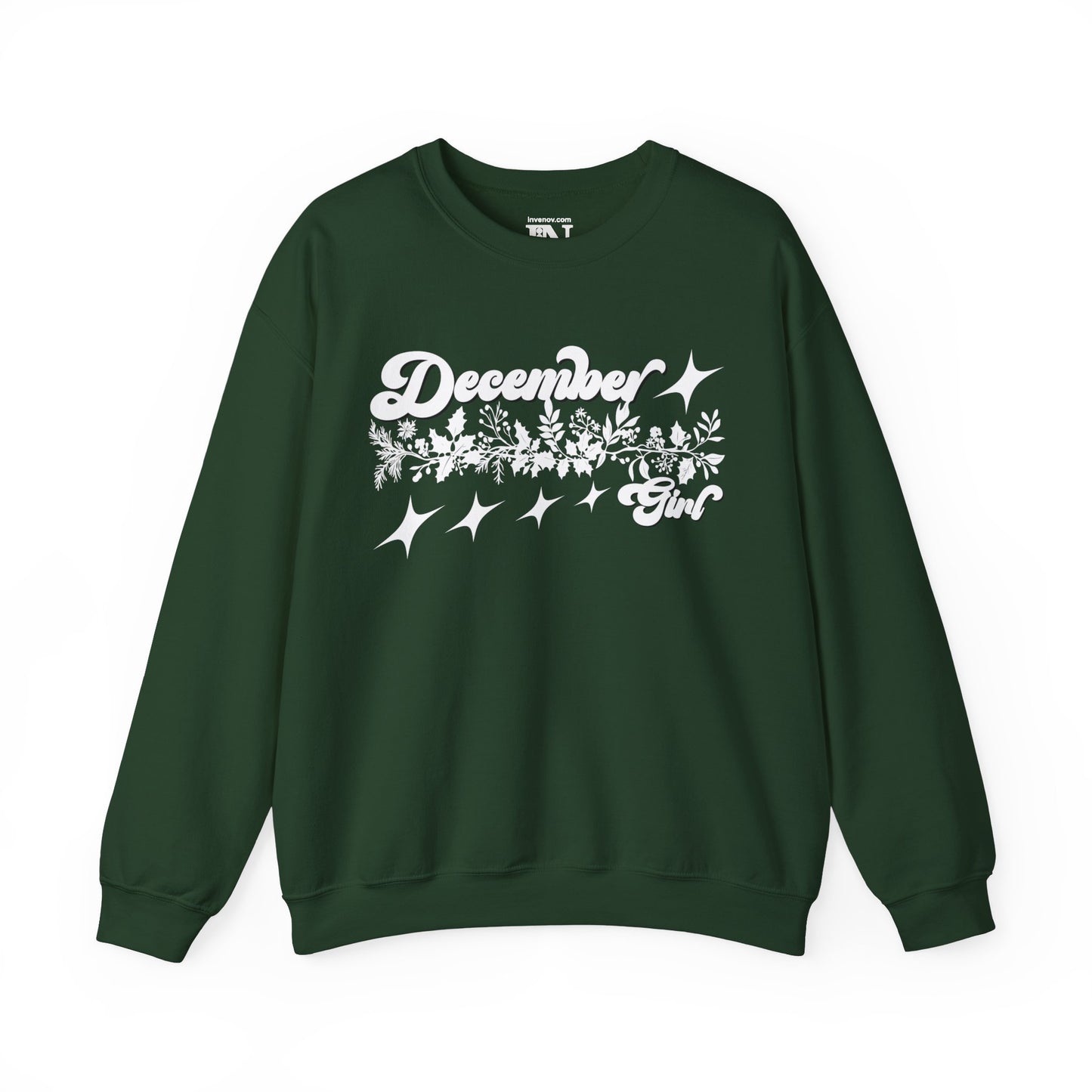 December Girl Sweatshirt, Christmas Flower Sweater, December Birthday, Born December, Dec Sweater, Winter Birthday, Winter Woman Sweatshirt