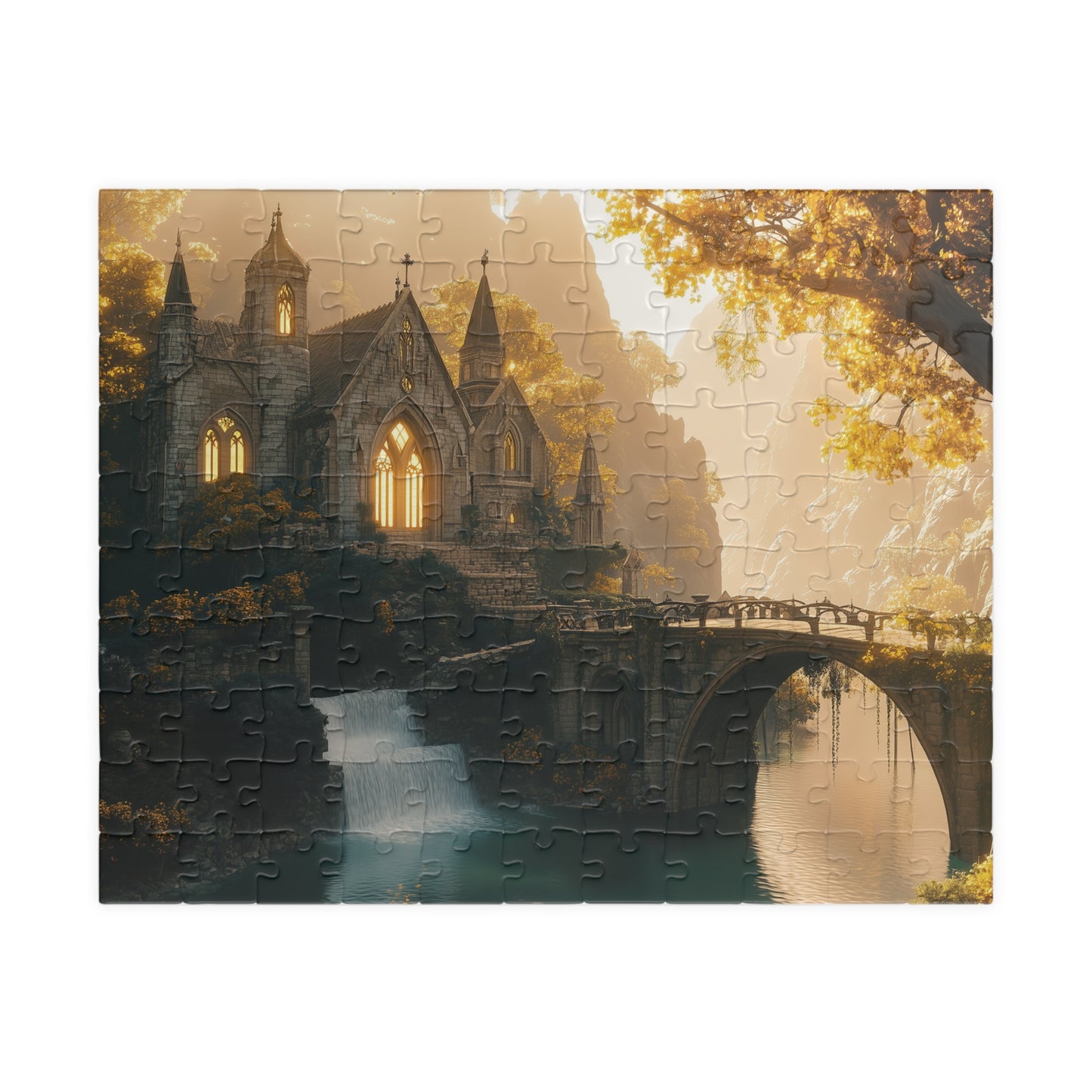 Fantasy Elven Sanctuary Puzzle, Enchanting Landscape Jigsaw, Relaxing Activity for Fans of Fantasy Art, Fantasy Magical Place