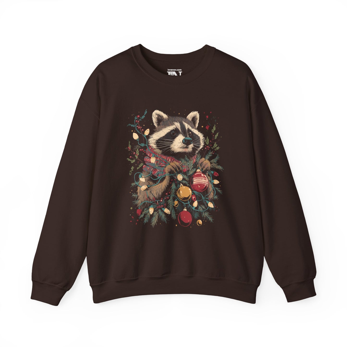 Christmas Raccoon Crewneck Sweatshirt, Holiday Christmas Matching Family Sweater, Cute Raccoon Jumper, Xmas Party Group Apparel