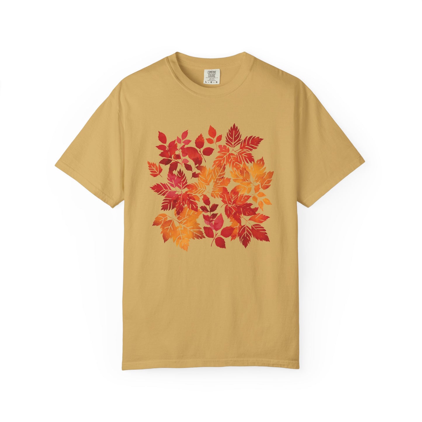 Comfort Colors Autumn Leaves Garment-Dyed T-shirt, Cozy Fall Golden Leaves Tee, Pumpkin Patch Vibes, Thanksgiving Gathering Vibrant Autumn