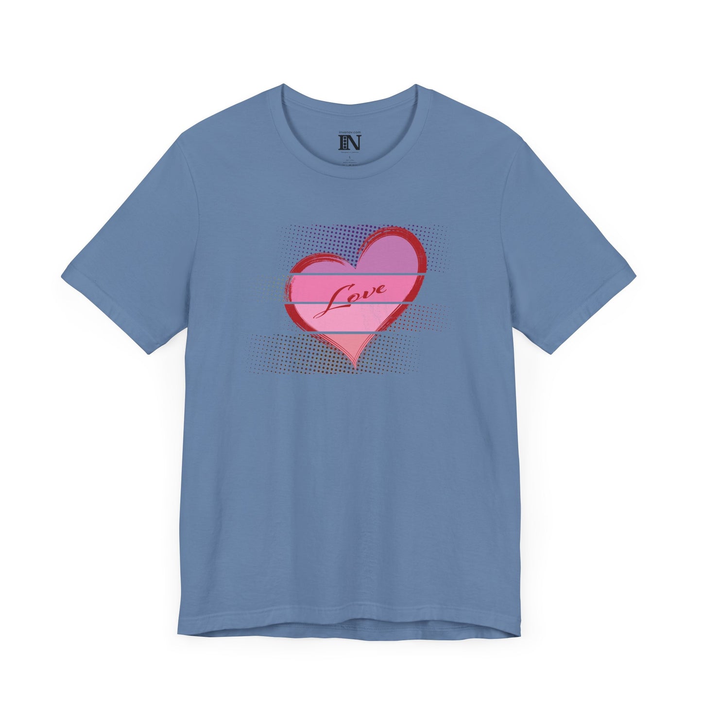 Vintage Style Heart Love T-Shirt, Retro Distressed Graphic Tee, Valentine's Day Apparel, Pink Red Shirt, Unisex Jersey Top, Gift for her