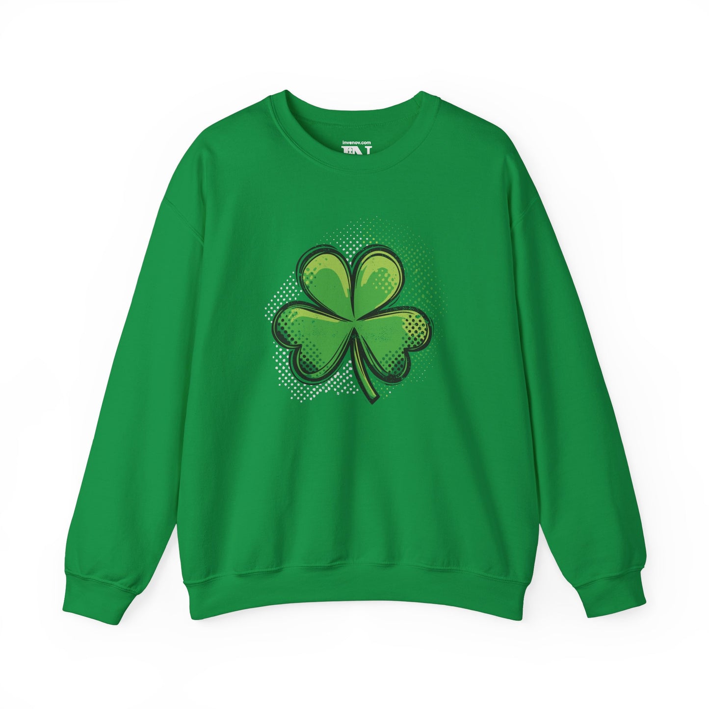 Green Shamrock Crewneck Sweatshirt, St Patrick's Day Irish Pride Gift, Lucky Charm Top, Trendy Holiday Apparel, Casual Outfits