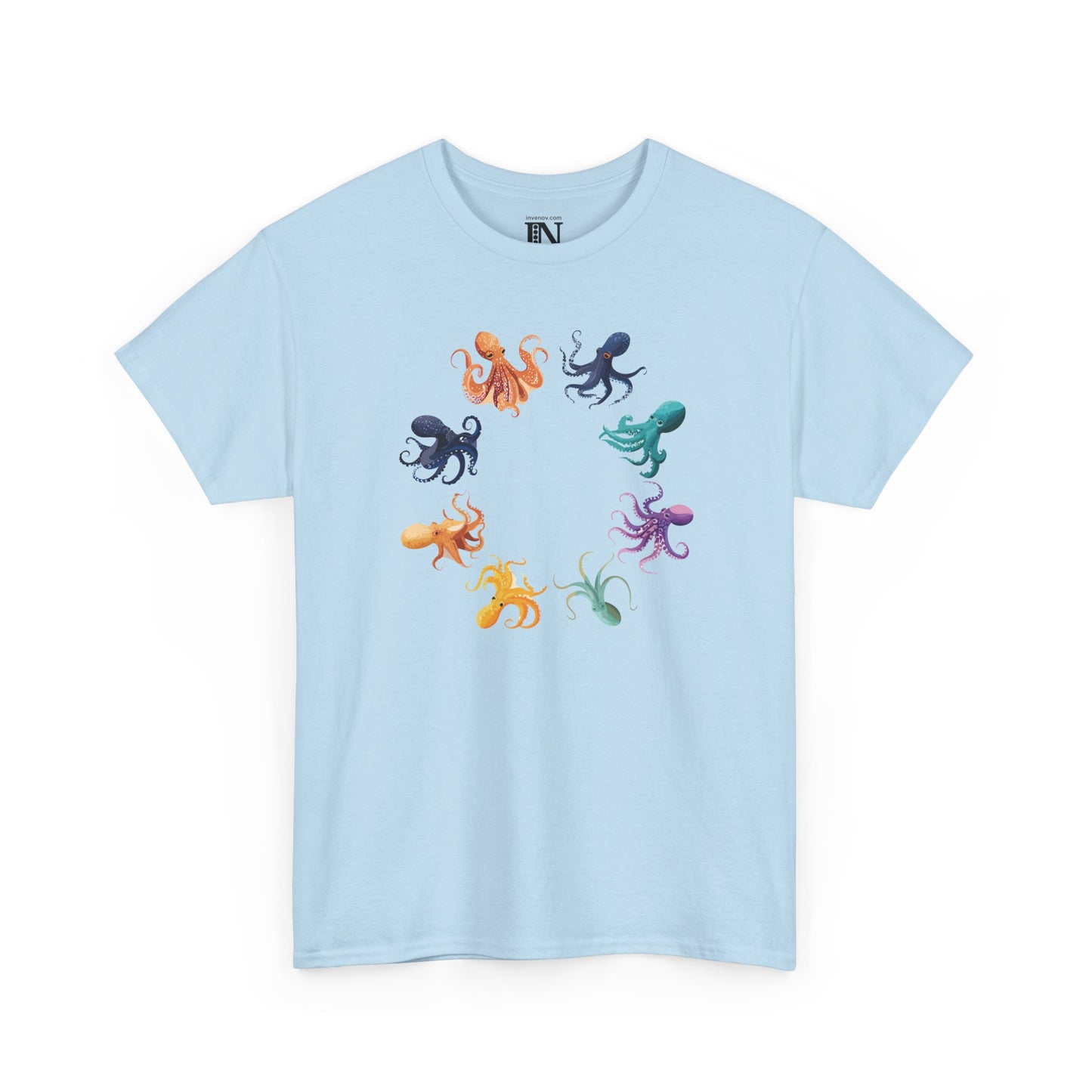 Cute Octopus Circle Graphic Shirt, Marine Life Lover Gift, Ocean Beach T-Shirt, Octopus Lover Shirt, Funny Octopus Shirt, S-3XL