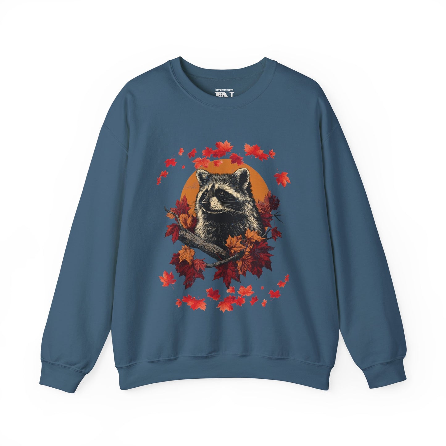 Autumn Raccoon Sweatshirt, Nature Lover Fall Crewneck, Cozy Autumn Leaves Jumper, Wildlife Gift, Outdoor Enthusiast Sweater