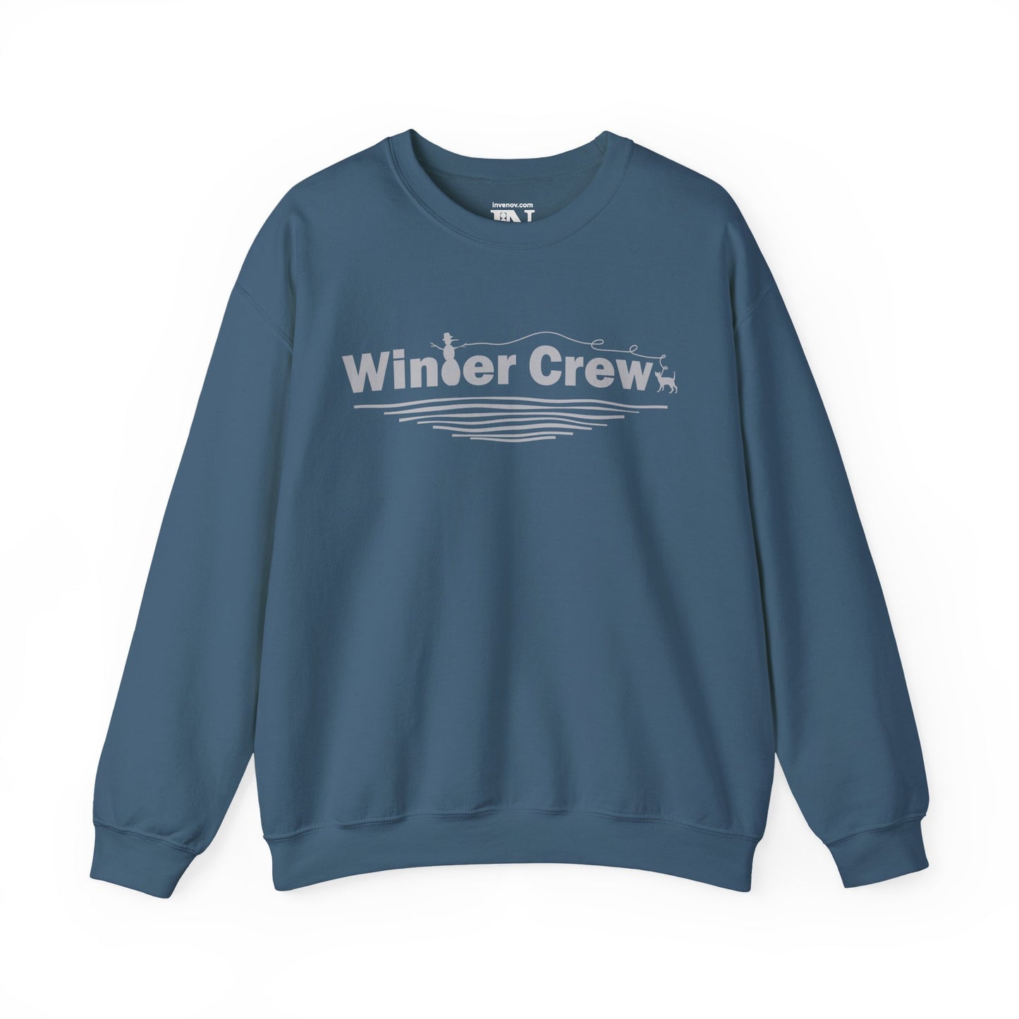 Custom Winter Crew Cat or Dog Graphic Sweatshirt, Personalized Winter Season Sweater, Crewneck Jumper for Pet Lovers, Winter Apparel