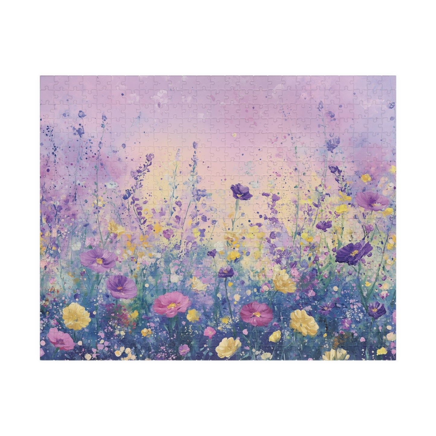 Impressionist Wildflower Puzzle, Jigsaw Puzzle for Nature Lovers, Watercolor Floral Art Challenge, Difficult Level Family Game, Home Decor