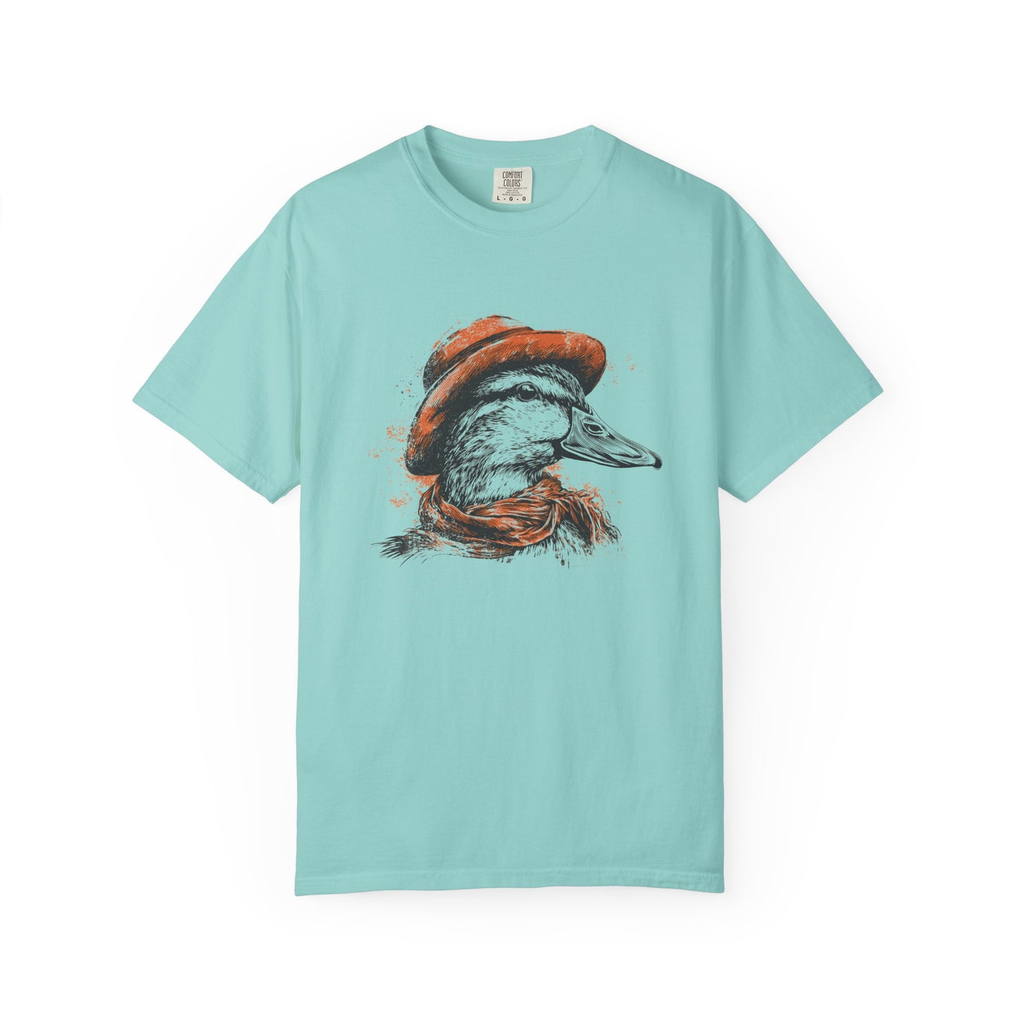 Comfort Colors Duck Graphic Tee, Garment-Dyed T-shirt with Distressed Stylized Duck Design, Duck Lover Shirt, Casual Wear, Crew Neck