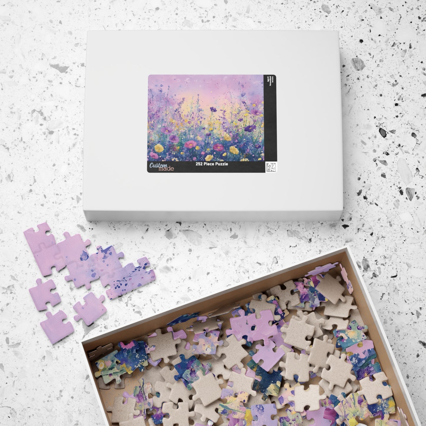 Impressionist Wildflower Puzzle, Jigsaw Puzzle for Nature Lovers, Watercolor Floral Art Challenge, Difficult Level Family Game, Home Decor