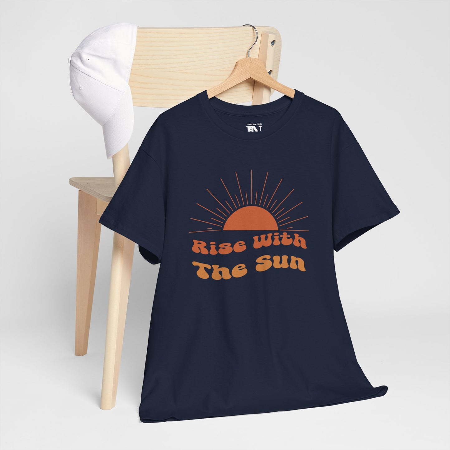 Rise With The Sun Summer Shirt, Boho Retro Style Shirt, Positive Message Graphic Top, Earthy Tones Vintage Style T-shirt, Mindful Optimistic