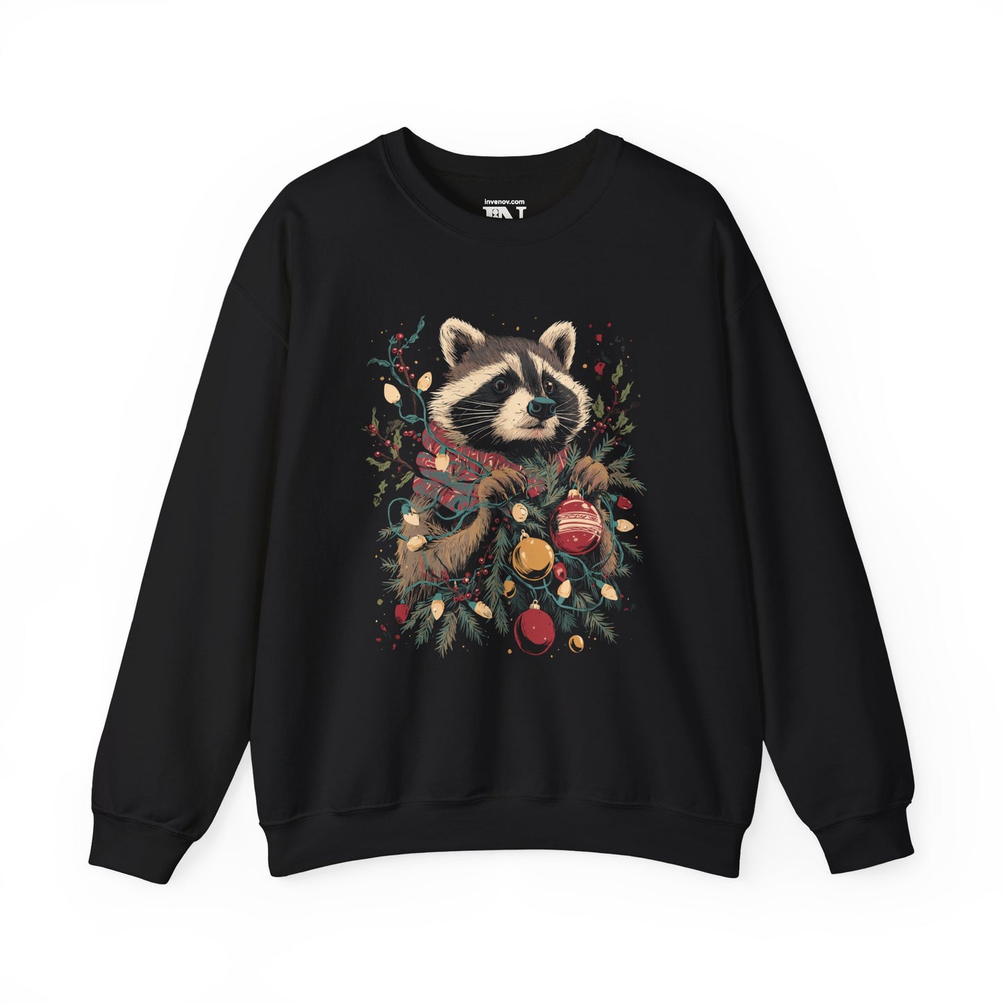 Christmas Raccoon Crewneck Sweatshirt, Holiday Christmas Matching Family Sweater, Cute Raccoon Jumper, Xmas Party Group Apparel