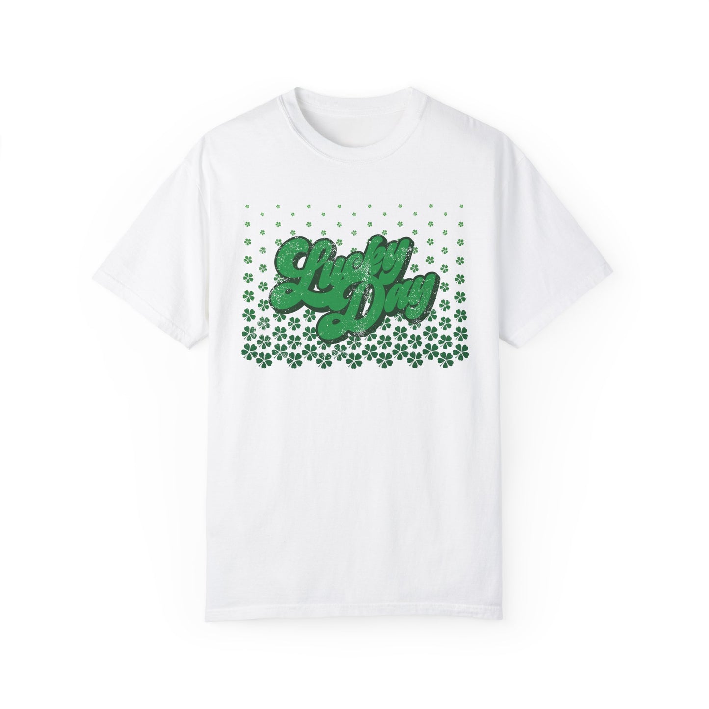 Comfort Colors Lucky Day Unisex Garment-Dyed T-shirt, St Patrick's Day Shirt, Shamrock Tee, Good Fortune Apparel, Festive Lucky Charm Top