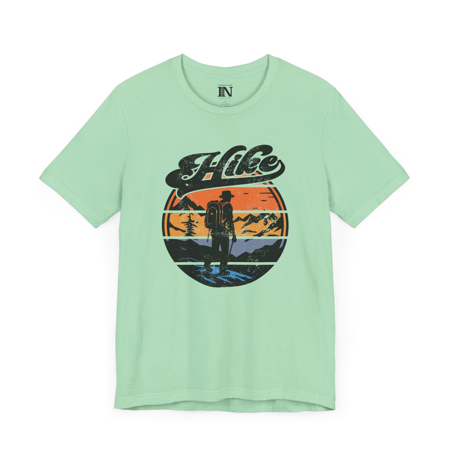 Retro Hiking Shirt, Vintage Distressed Style Nature Tee, Outdoor Adventure Shirt, Mountain Sunset Top, Camping Graphic Tee, Unisex Jersey