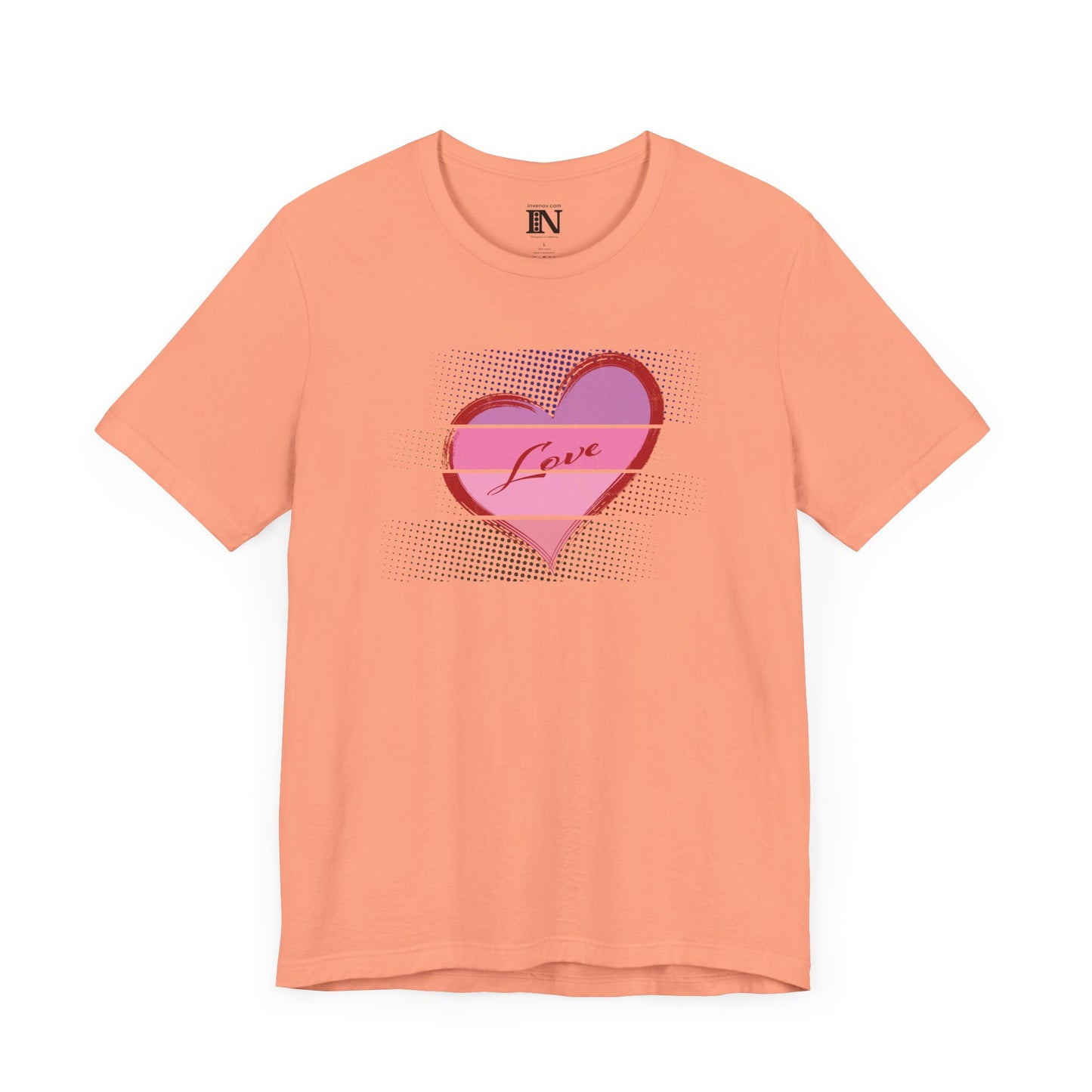 Vintage Style Heart Love T-Shirt, Retro Distressed Graphic Tee, Valentine's Day Apparel, Pink Red Shirt, Unisex Jersey Top, Gift for her