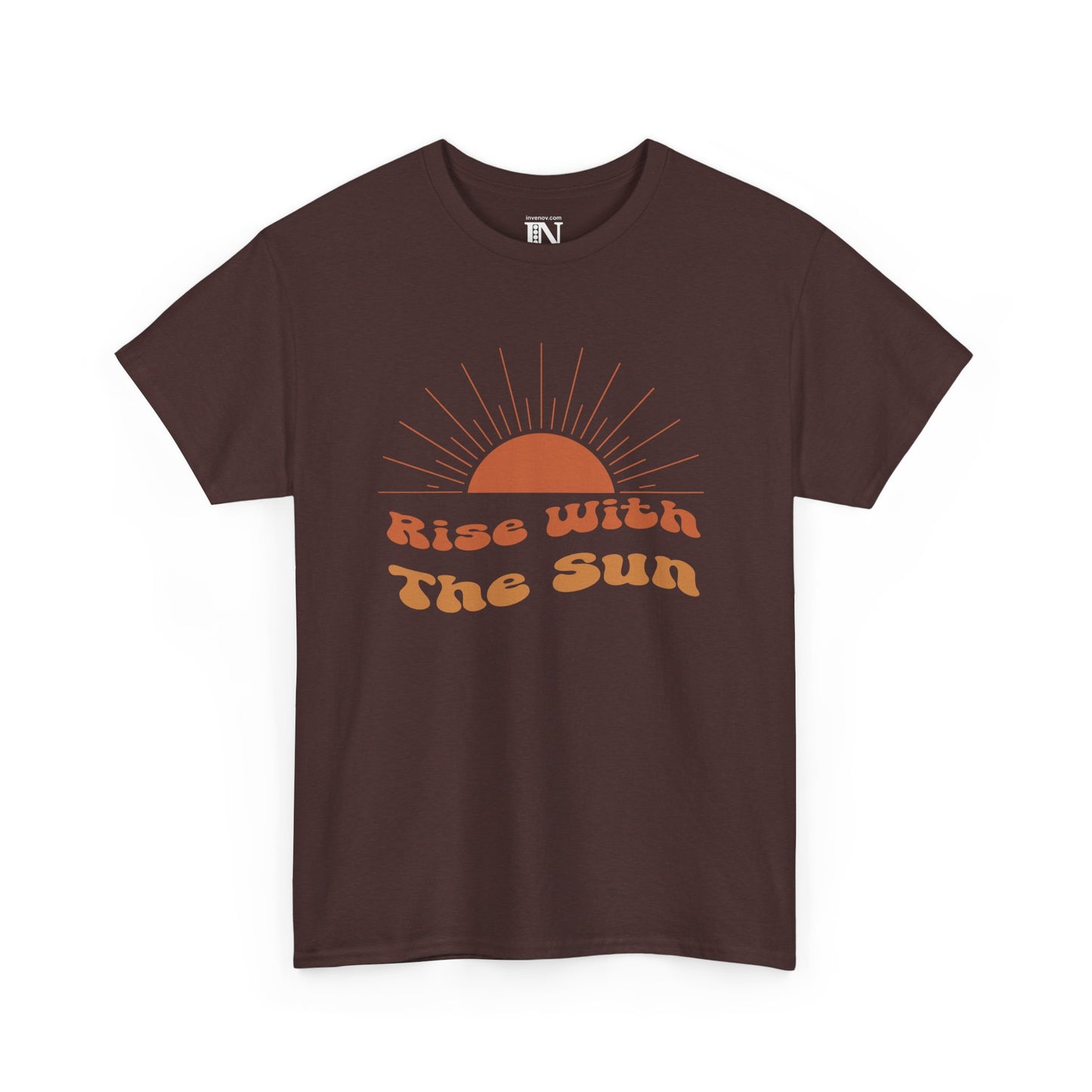 Rise With The Sun Summer Shirt, Boho Retro Style Shirt, Positive Message Graphic Top, Earthy Tones Vintage Style T-shirt, Mindful Optimistic