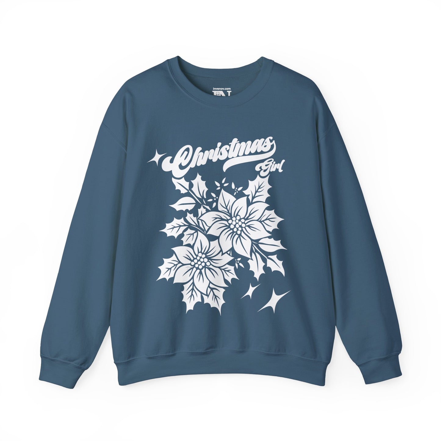 Christmas Girl Sweatshirt, Poinsettia Flower Sweater, December Birthday, Born December, Dec Sweatshirt, Winter Birthday, Winter Sweatshirt