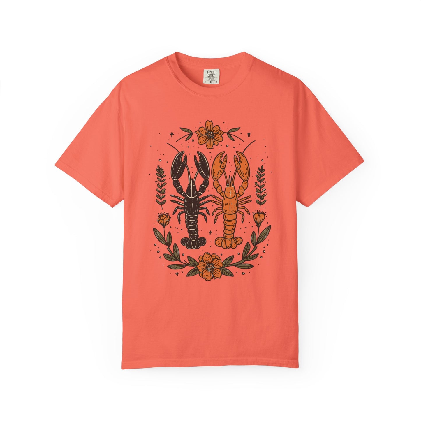 Comfort Colors Lobster Wreath T-shirt, Coastal Beach Lovers Shirt, Seafood Enthusiasts Tee, Unisex Summer Apparel, Ocean Theme Gift Top
