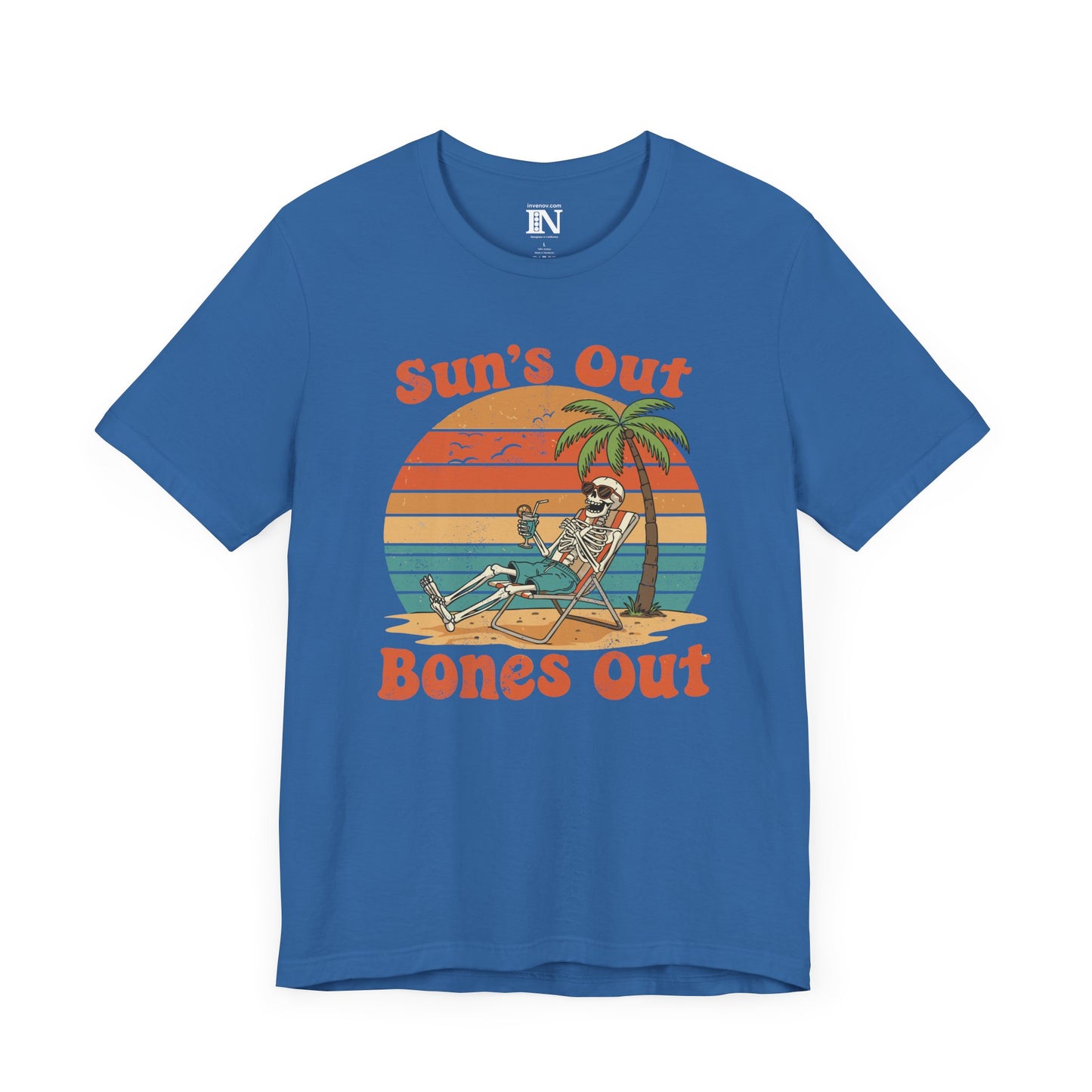 Skeleton Summer Sunset Shirt, Vintage Style Summer Beach Tee, Vacation Top, Retro Palm Tree Graphic Shirt, Funny Casual Gift for friends