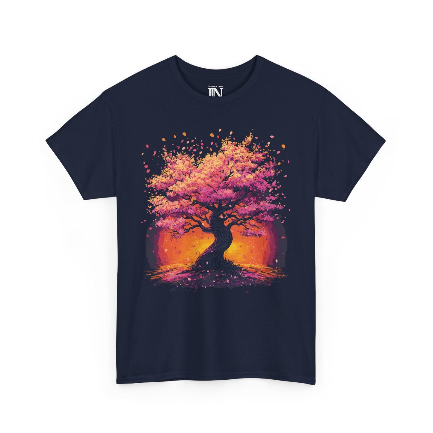Cherry Blossom Tree T-Shirt, Japanese Floral Sunset Tee, Nature Lover Gift, Artistic Graphic Top, Sakura Flower Shirt, Japan Lover Shirt