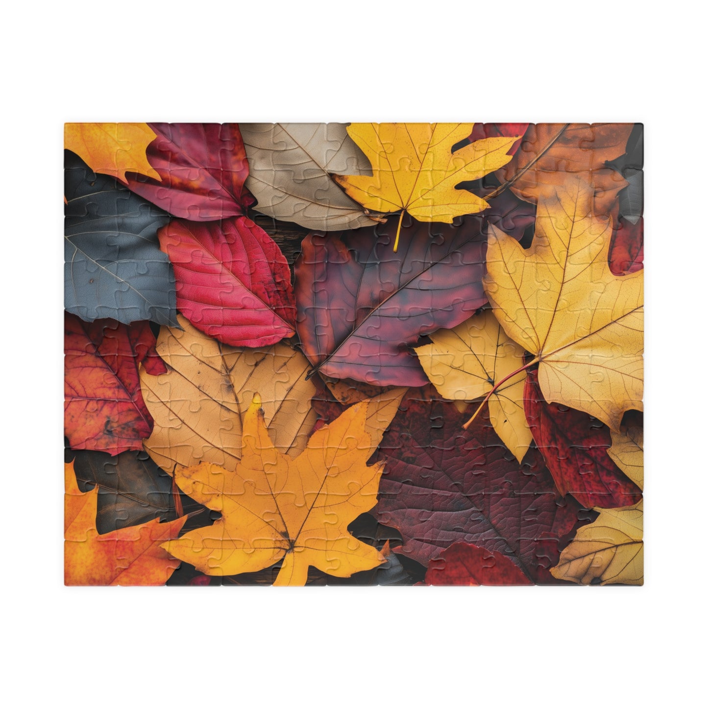 Autumn Leaves Jigsaw Puzzle for Fall Lovers, Colorful 110, 252, 520, 1014-piece Activity, Plum Maple Leaf Design, Fun Challenge Family Game