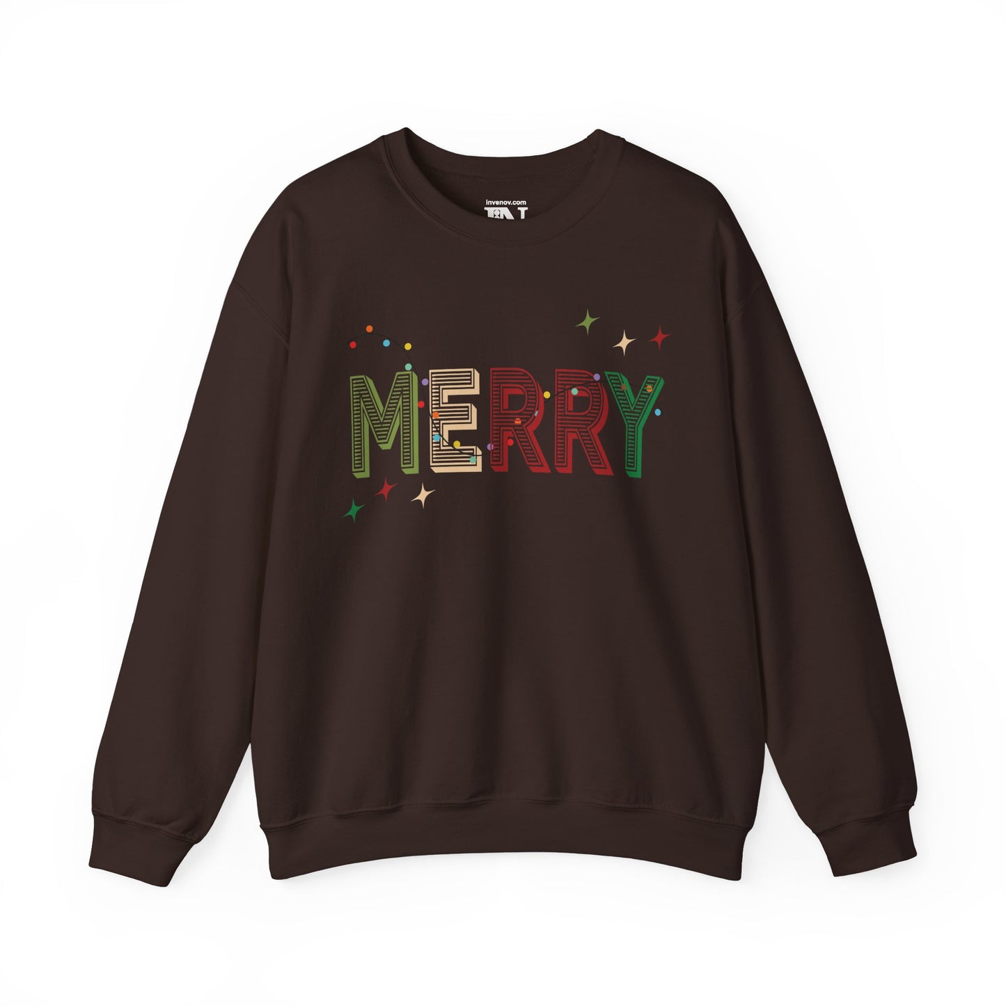 Christmas Light 'MERRY' Sweatshirt, Holiday Season Jumper, Festive Cozy Pullover, Xmas Crewneck, Winter Gift, Merry Christmas Sweater