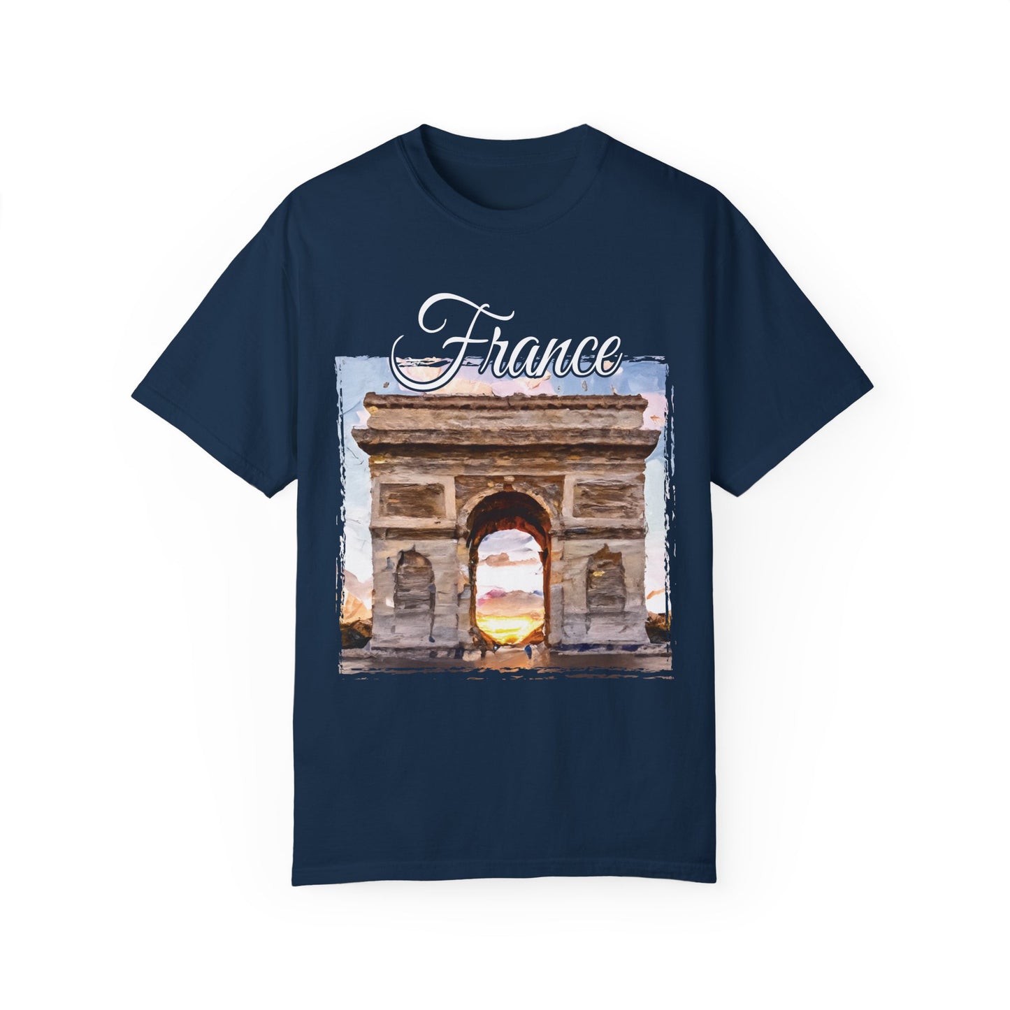 Comfort Colors Arc de Triomphe Sunset France T-shirt, Oil Painting Style Tee, Paris Landmark Shirt, Travel France Shirt, France Lover Shirt