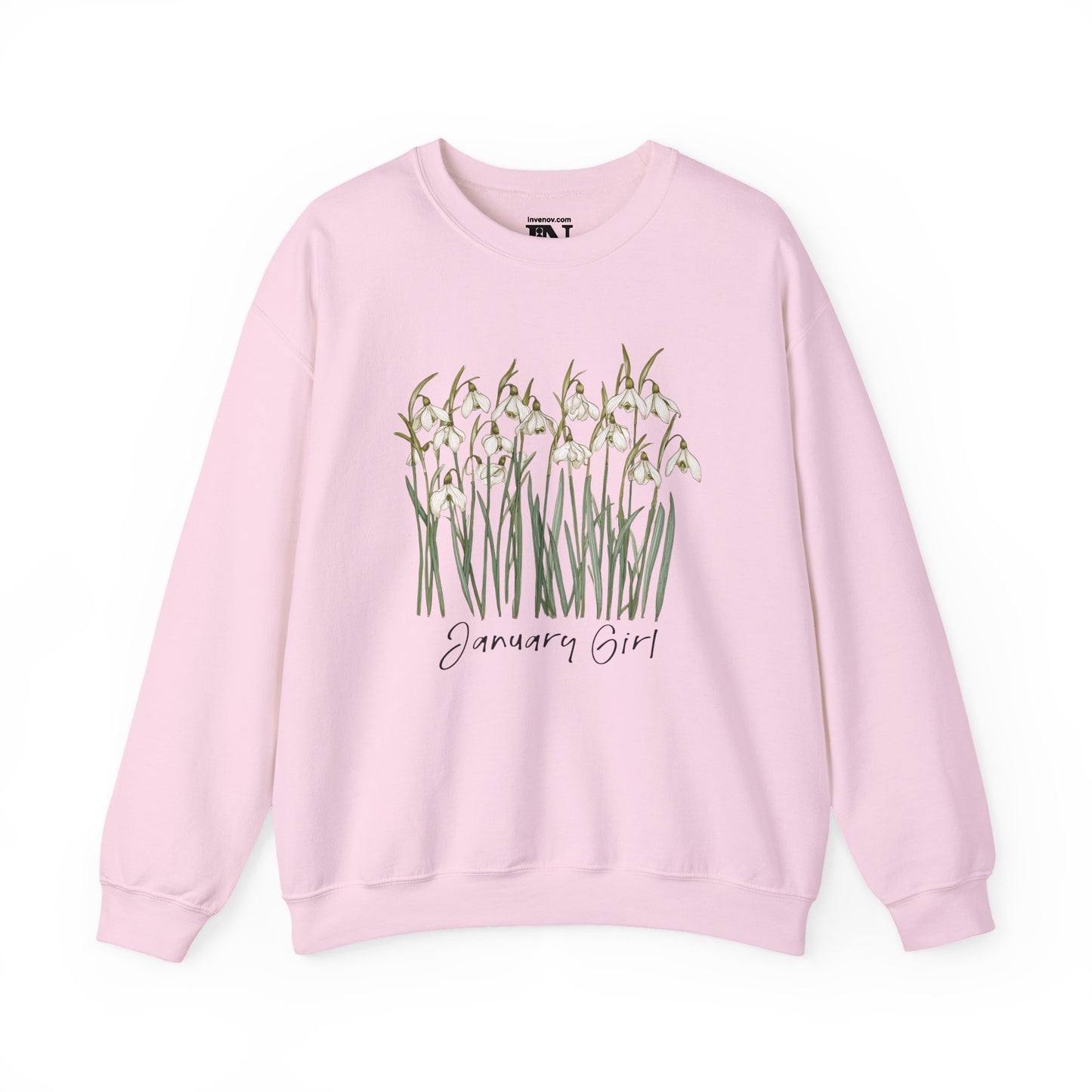 January Girl Snowdrop Flower Sweatshirt, January Birthday Sweater, Winter Birthday Gift, January Birth Flower Shirt, Cozy Botanical Crewneck