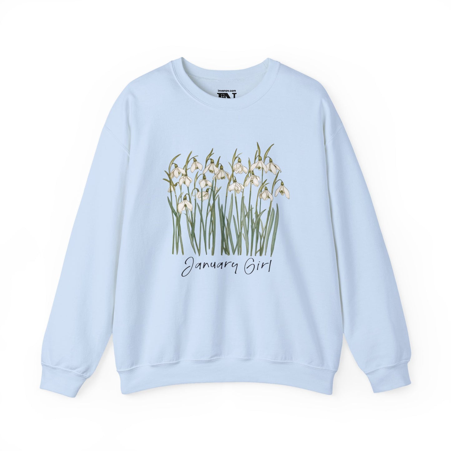 January Girl Snowdrop Flower Sweatshirt, January Birthday Sweater, Winter Birthday Gift, January Birth Flower Shirt, Cozy Botanical Crewneck