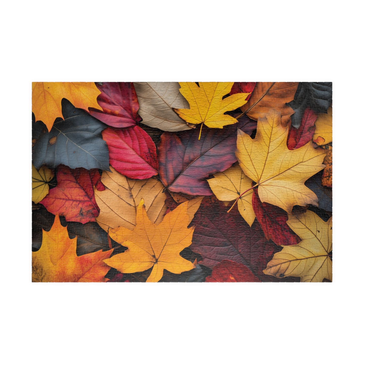 Autumn Leaves Jigsaw Puzzle for Fall Lovers, Colorful 110, 252, 520, 1014-piece Activity, Plum Maple Leaf Design, Fun Challenge Family Game