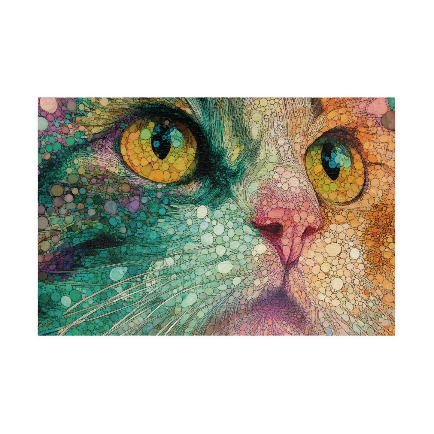 Colorful Cat Jigsaw Puzzle, Vibrant Feline Artwork for Cat Lovers and Puzzle Enthusiasts, Relaxing and Unique Gift Idea, Family Game Puzzle
