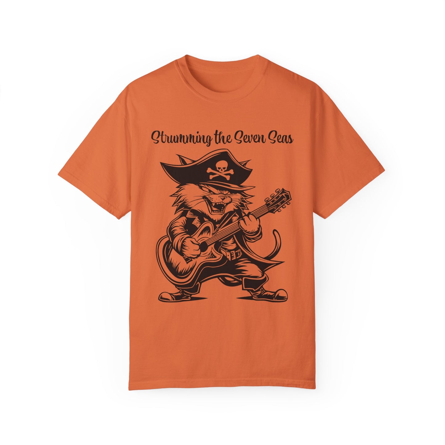 Comfort Colors Shirt, Music Party Shirt, Music Festival T-Shirt, Pirate Cat plays Guitar Shirt, Funny Cat Shirt, Pet Lover Shirt, Music Tee