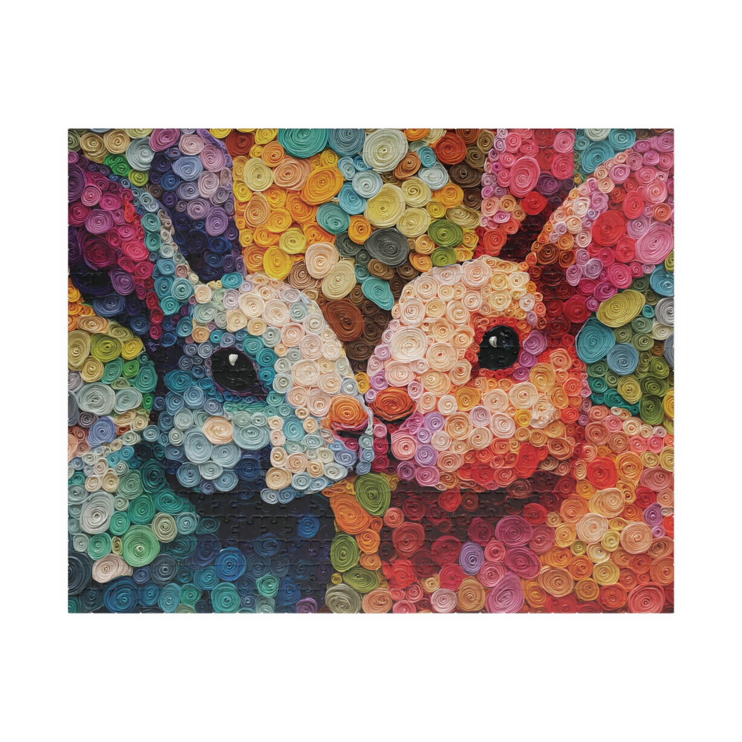 Rabbit Art Puzzle, Colorful Spiral Painting Style Abstract Design, Relaxing Activity for Puzzle Lovers, Birthdays & Holidays Gifts