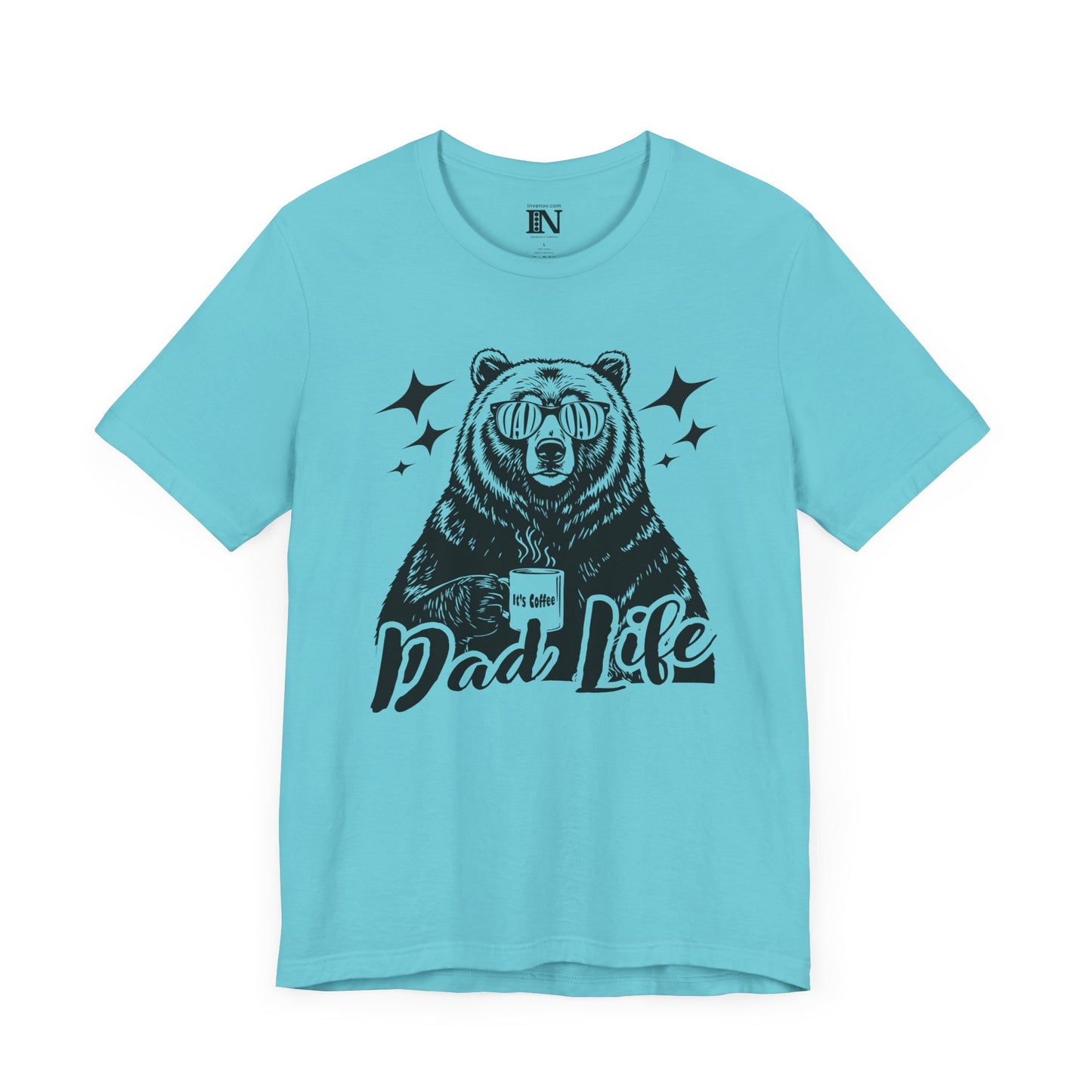 Father's Day Coffee Loving Dad Bear Shirt, Funny Father Day Shirt, Dad Life Short Sleeve T-shirt, Funny Gift for Dad, Bear Dad Shirt