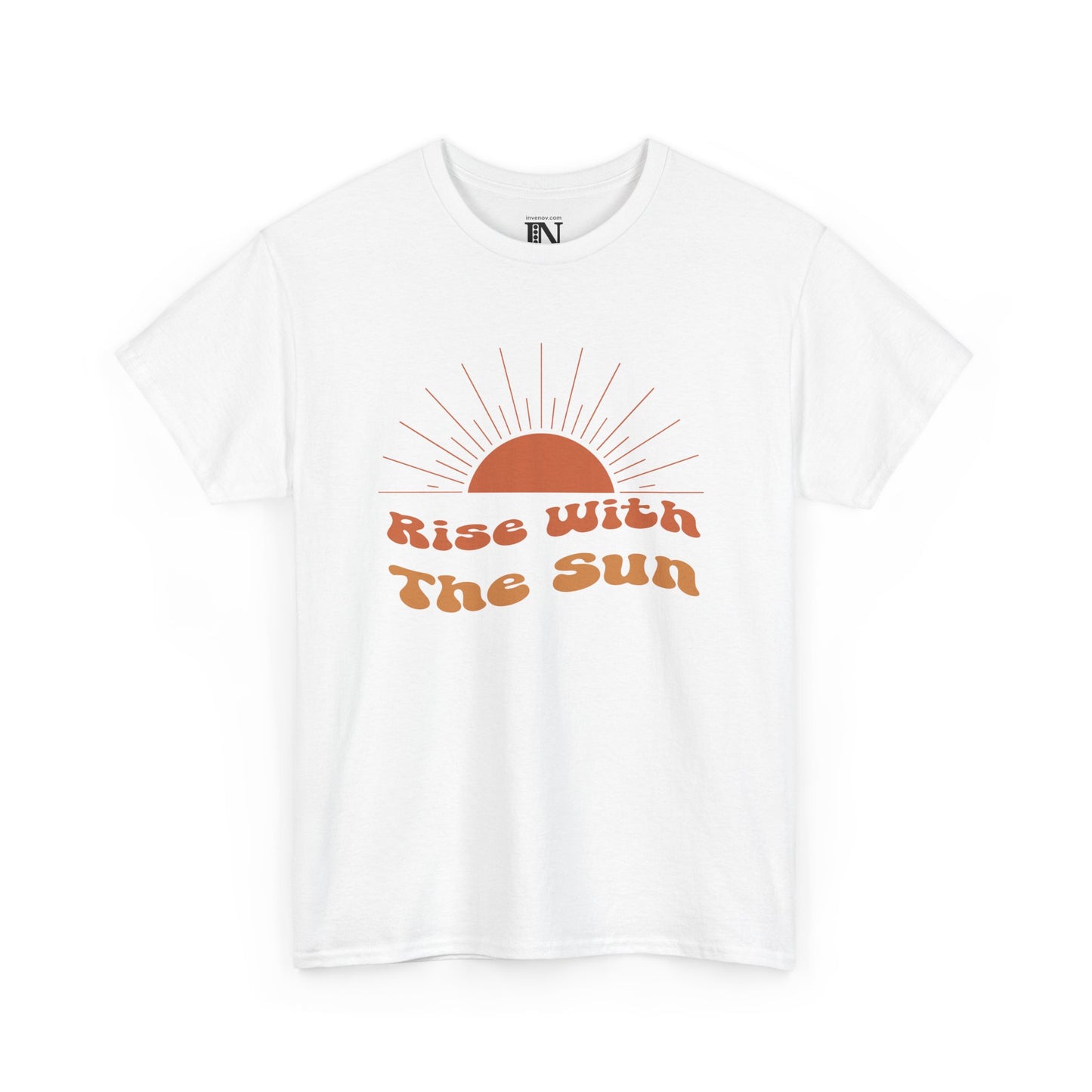 Rise With The Sun Summer Shirt, Boho Retro Style Shirt, Positive Message Graphic Top, Earthy Tones Vintage Style T-shirt, Mindful Optimistic