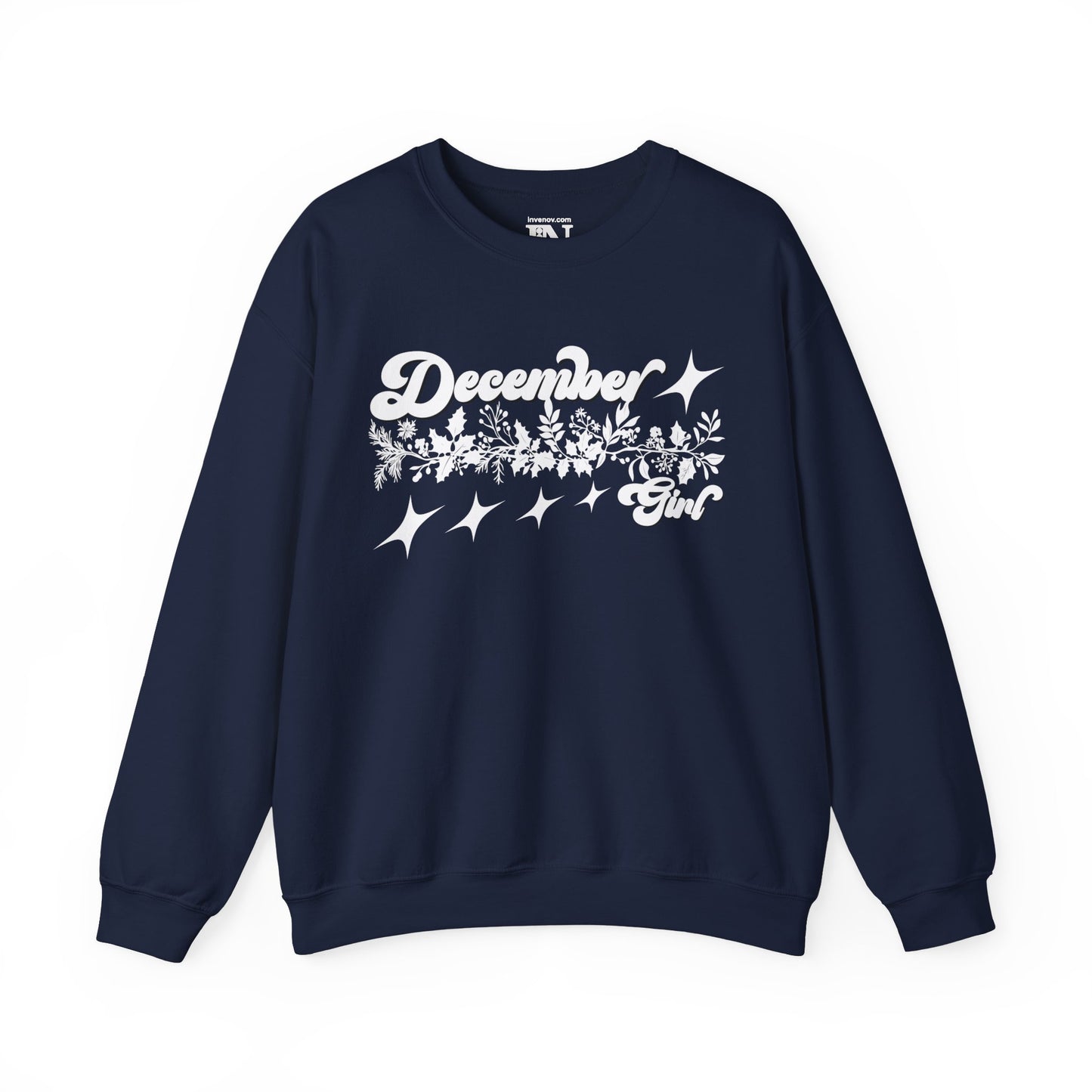 December Girl Sweatshirt, Christmas Flower Sweater, December Birthday, Born December, Dec Sweater, Winter Birthday, Winter Woman Sweatshirt
