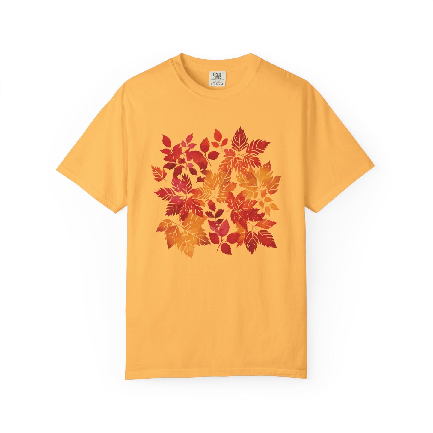 Comfort Colors Autumn Leaves Garment-Dyed T-shirt, Cozy Fall Golden Leaves Tee, Pumpkin Patch Vibes, Thanksgiving Gathering Vibrant Autumn