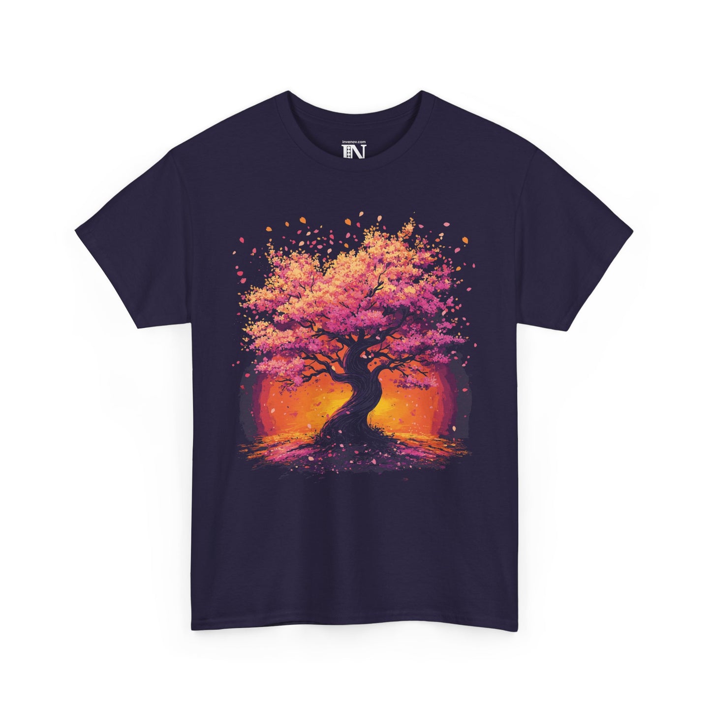 Cherry Blossom Tree T-Shirt, Japanese Floral Sunset Tee, Nature Lover Gift, Artistic Graphic Top, Sakura Flower Shirt, Japan Lover Shirt