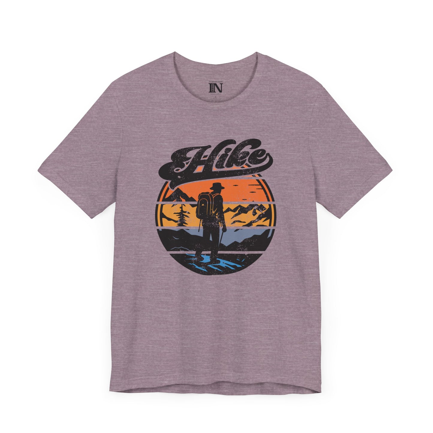 Retro Hiking Shirt, Vintage Distressed Style Nature Tee, Outdoor Adventure Shirt, Mountain Sunset Top, Camping Graphic Tee, Unisex Jersey