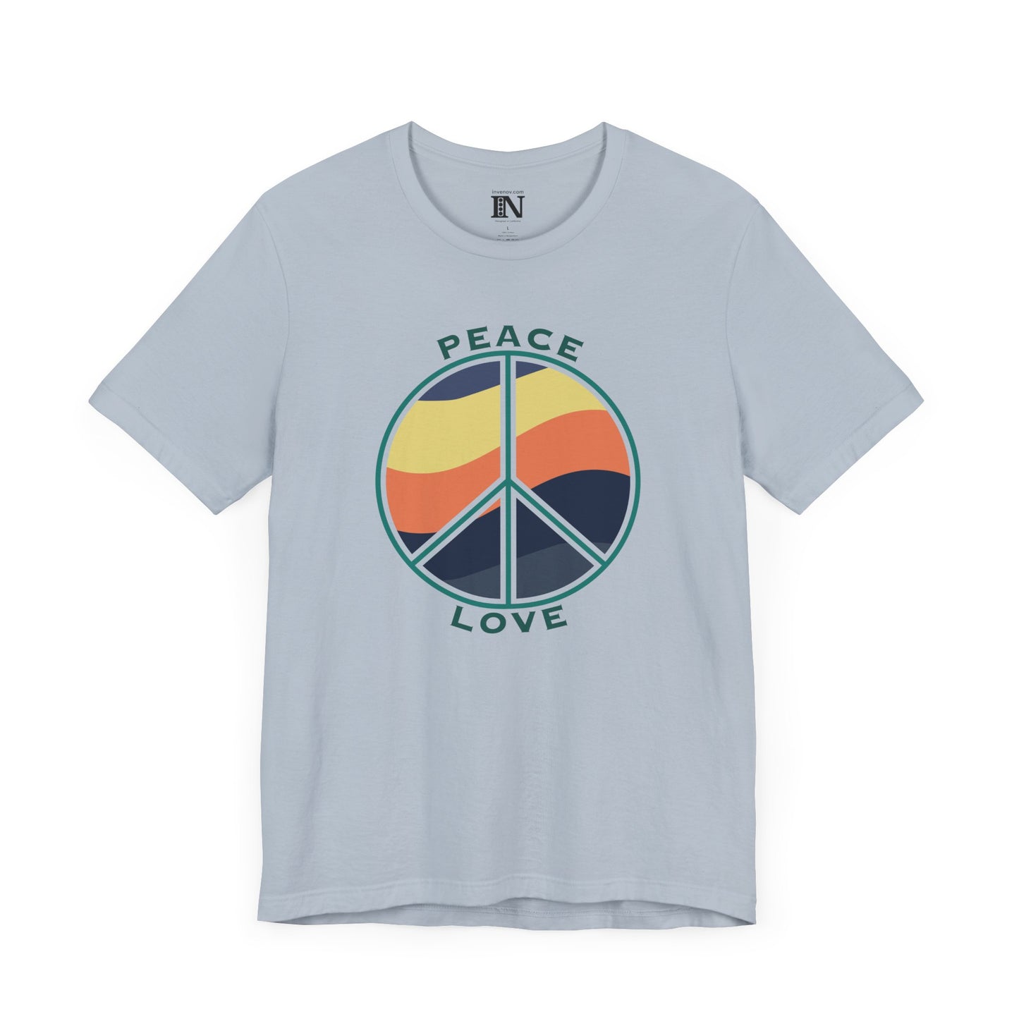 Retro Peace Sign Tee, Sunset Color Graphic T-Shirt, Hippie Peace Love Shirt, Boho Earthy Fashion Top, Peace Symbol Gift, Vintage Style Tee