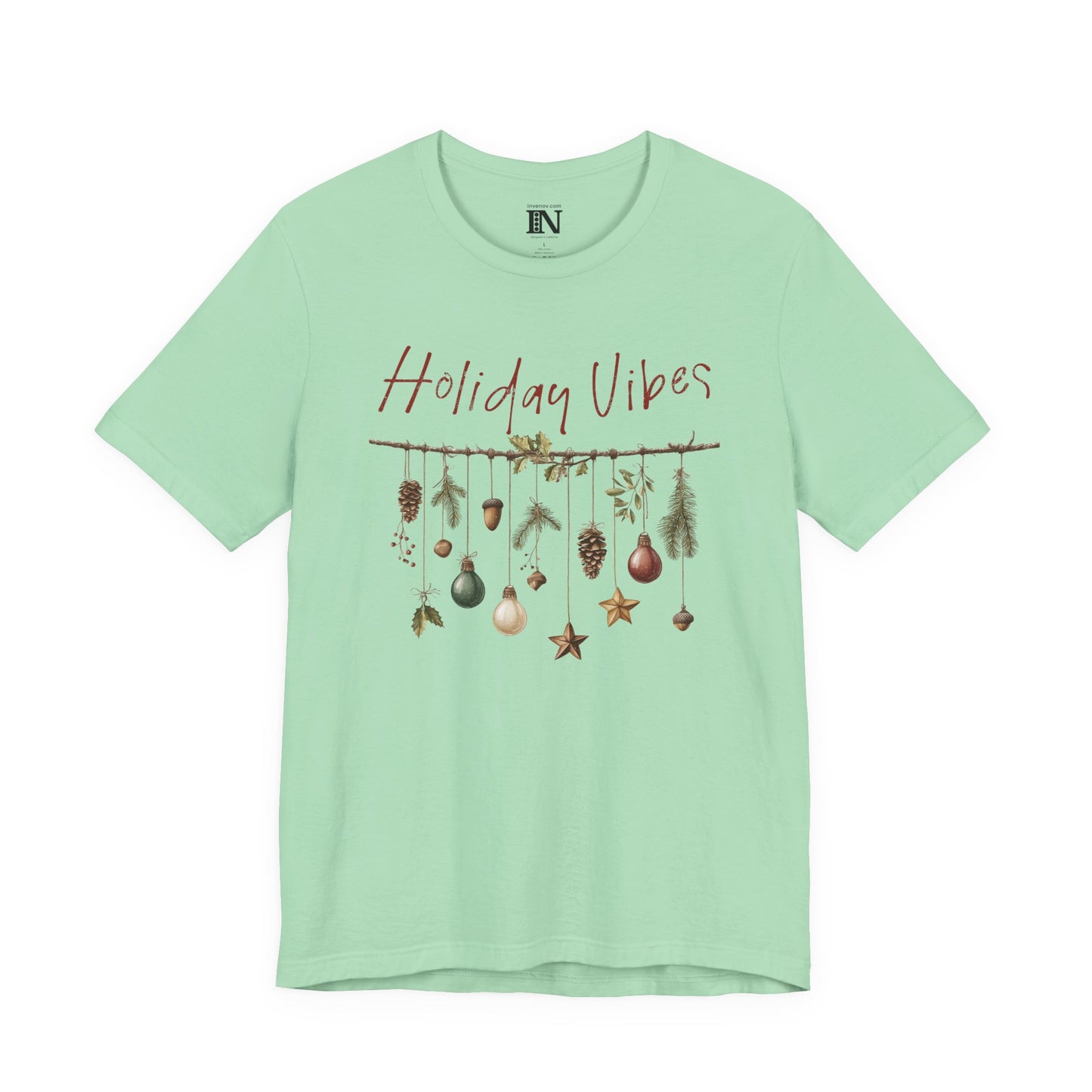 Holiday Vibes Festive Christmas Shirt, Rustic Woodland Design, Casual Gathering Shirt, Winter Celebration Tee, Everyday Holiday Wear,