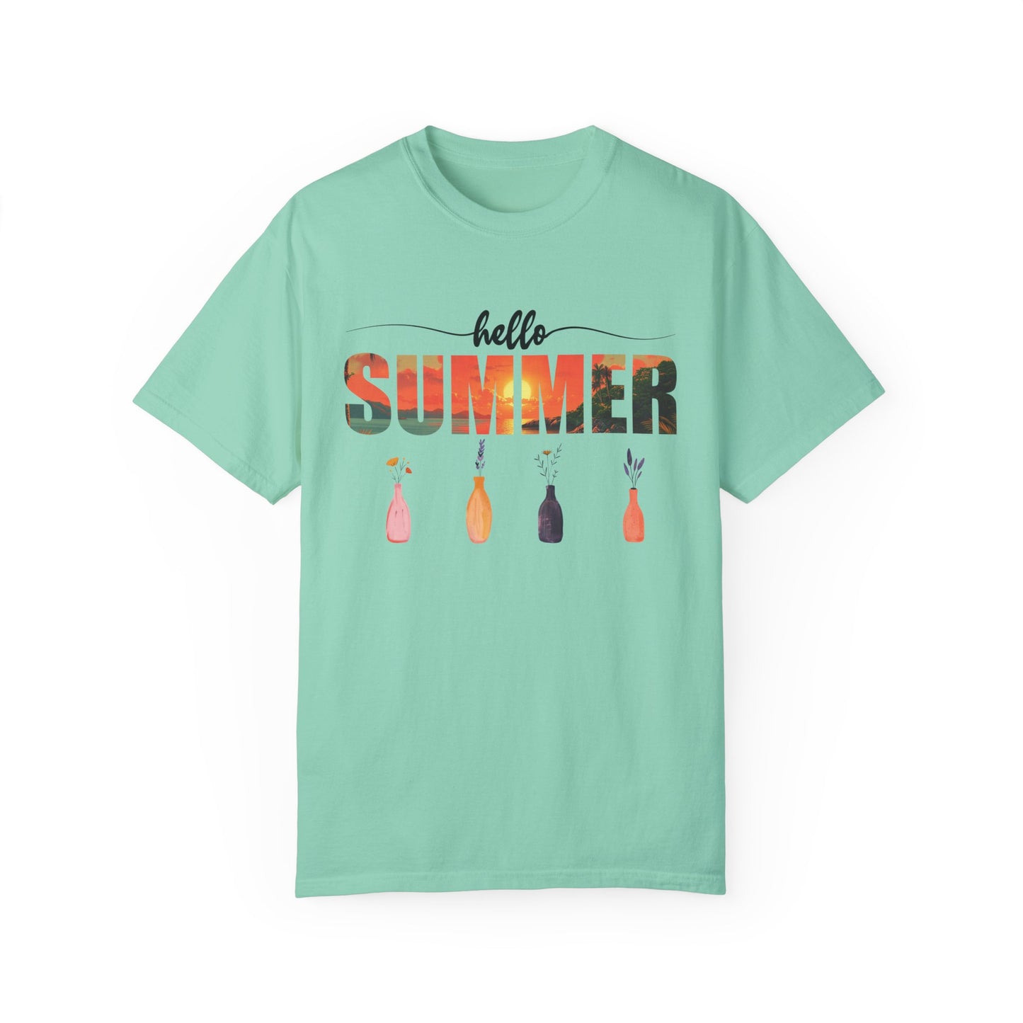 Hello Summer Shirt, Summer T-Shirt, Summer Vibes Shirt, Vacation T Shirt, Beach T Shirt, Summer Mom Shirt, Holiday Shirt, Flower Tee