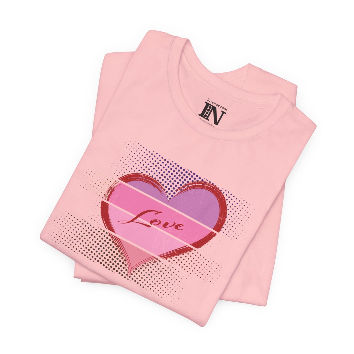 Vintage Style Heart Love T-Shirt, Retro Distressed Graphic Tee, Valentine's Day Apparel, Pink Red Shirt, Unisex Jersey Top, Gift for her